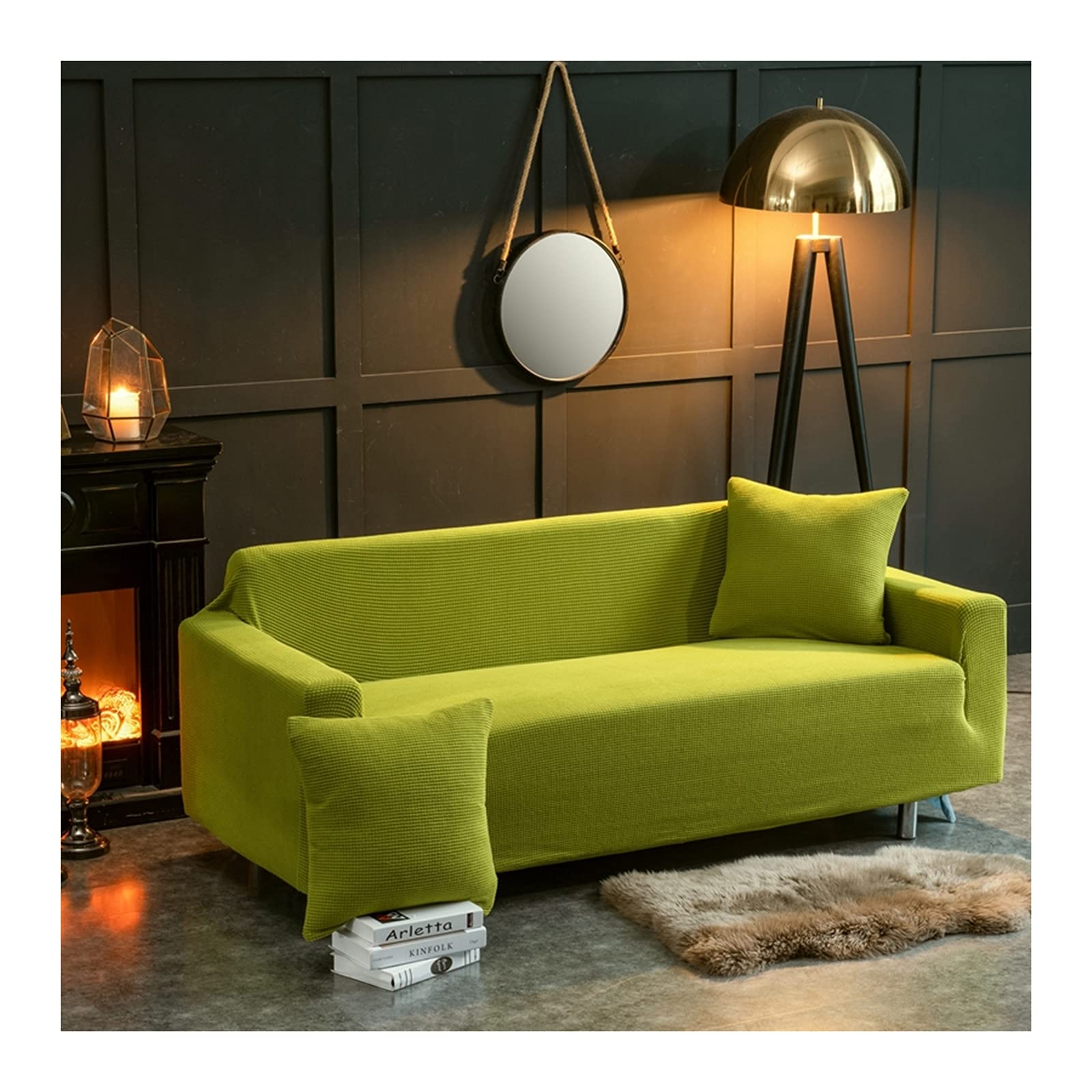 Housse canapé 2 places extensible 145-185 cm et protecteur de sofa unie
