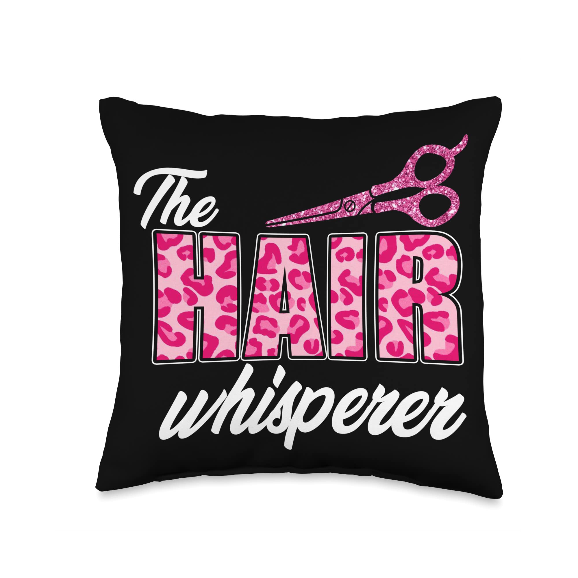 Hair Dresser Hair Salon Cosmetologist Graphic Whisperer Hairdresser Hair Stylist Salon Barber Graphic Throw Pillow, 16x16, Multicolor