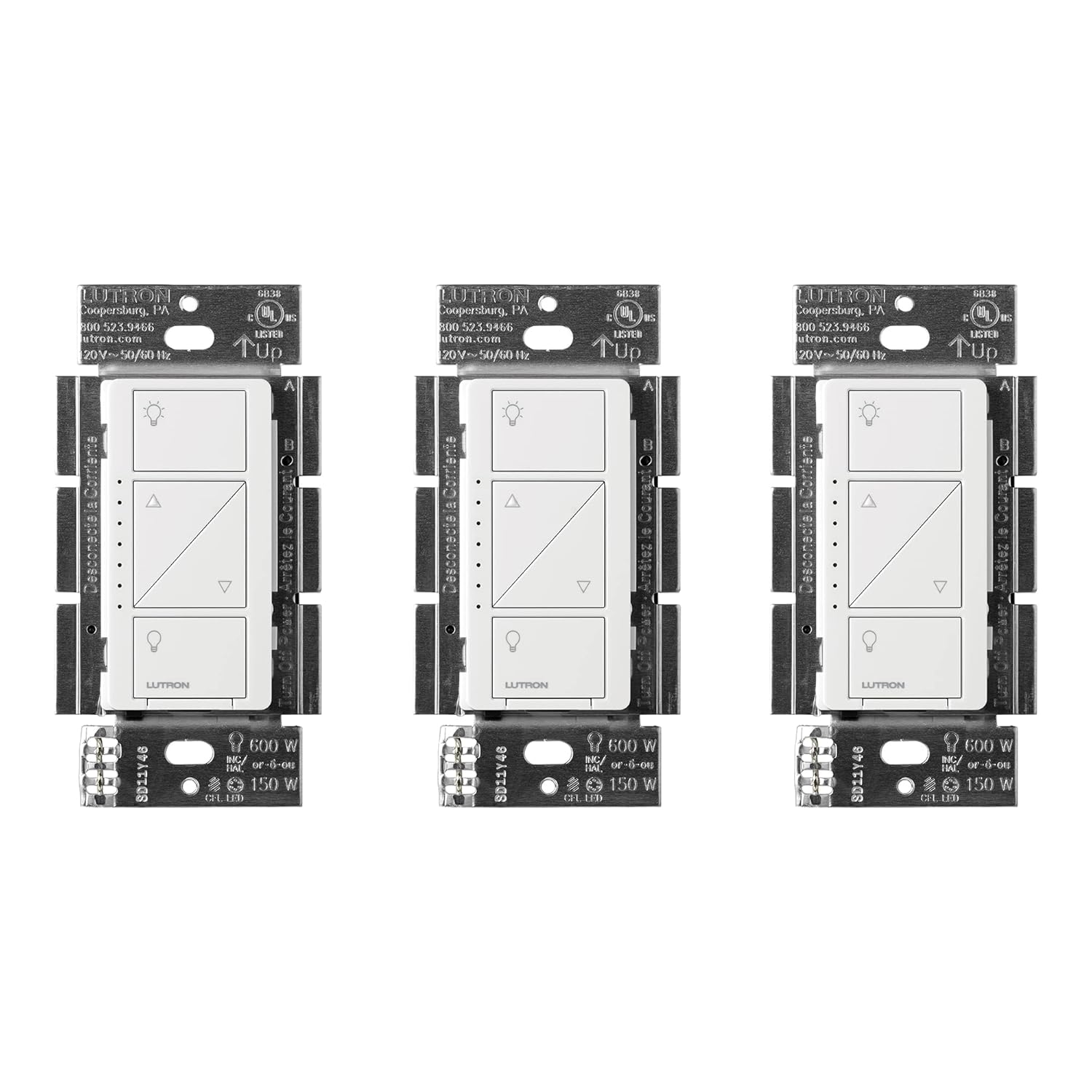 Lutron Caséta Wireless Smart Lighting Dimmer Switch for Wall and Ceiling Lights PD6WCLWH3A