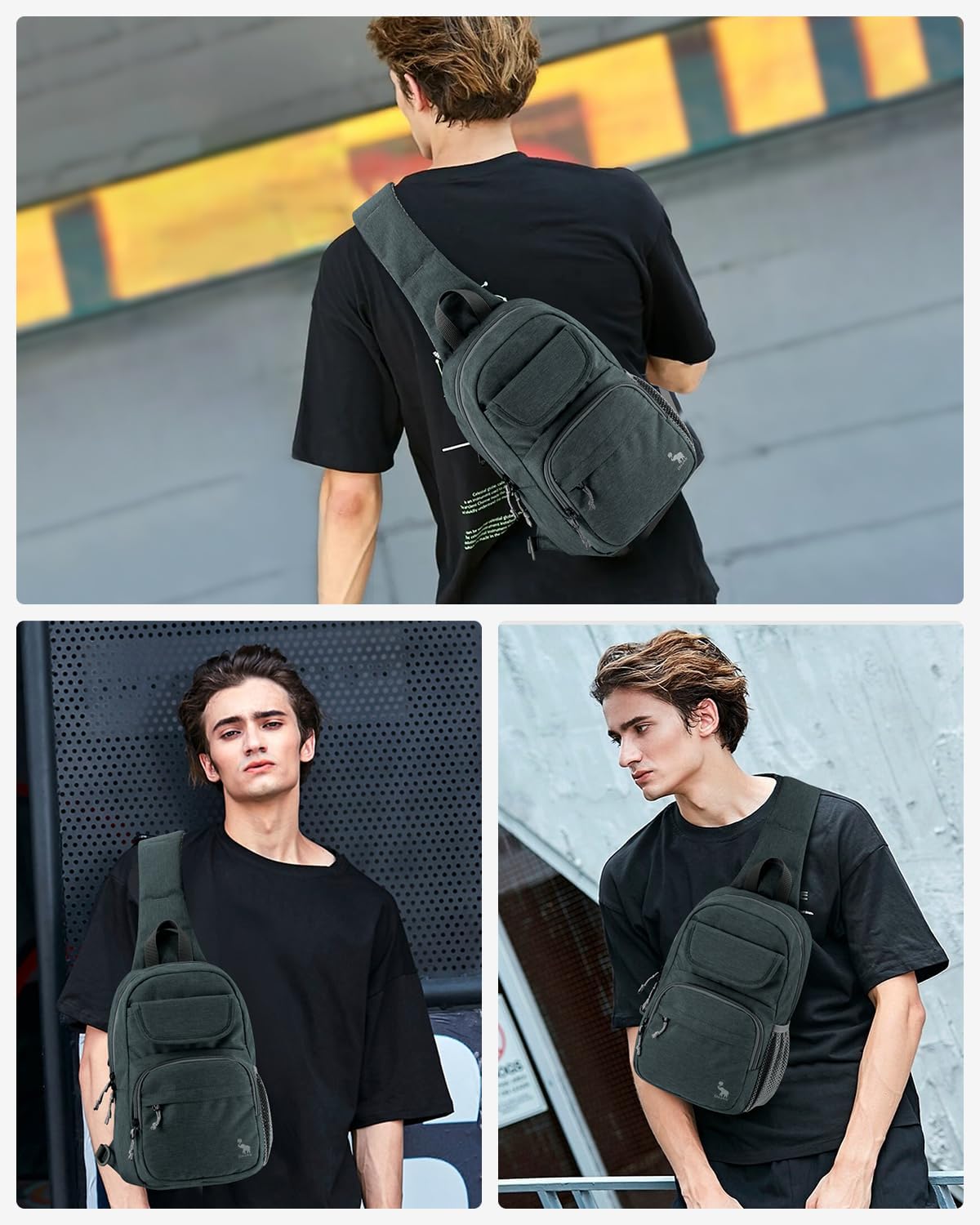 OIWAS Sling Bag Crossbody Backpack for Men, One Strap Backpack Hiking Daypack Chest Bag for Women