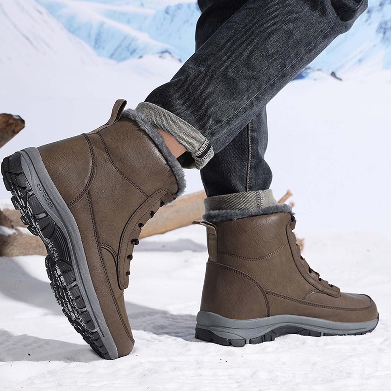 Chaussures de randonnée Hivernales Tout Terrain avec Montantes Chaudes pour Temps Froid et Grande Taille