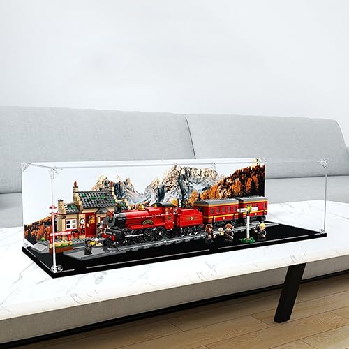 Miniatura 3 de Vitrina acrílica para Lego Harry Potter Hogwarts Express y Hogsmeade Station 76423 - Vitrina, almacenamiento a prueba de polvo, regalos (fondo B)