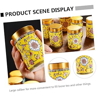 Amazon｜AUTSUPPL ほうろう茶筒 瓶 中国のティーポット 茶入れ