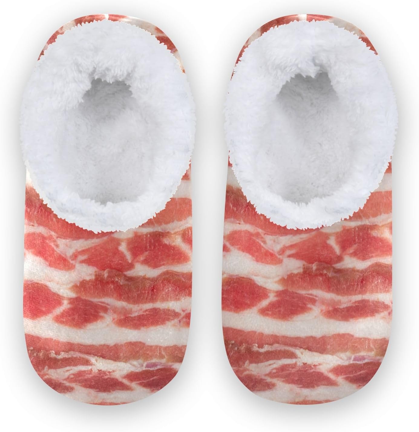 Kids Winter Slippers for Boys Girls Funny Bacon Food Warm Soft Non Slip House Slippers Children Indoor