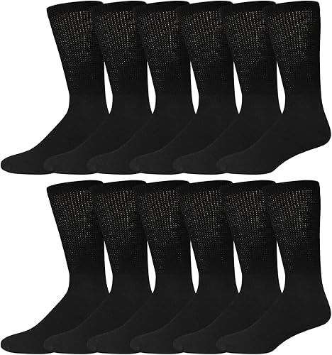 Vista 17 de Calcetines de algodón para neuropatía diabética grandes y altos, tamaño King para hombre atléticos y calcetines de cuarto (tamaño: 13-16), Cuarto