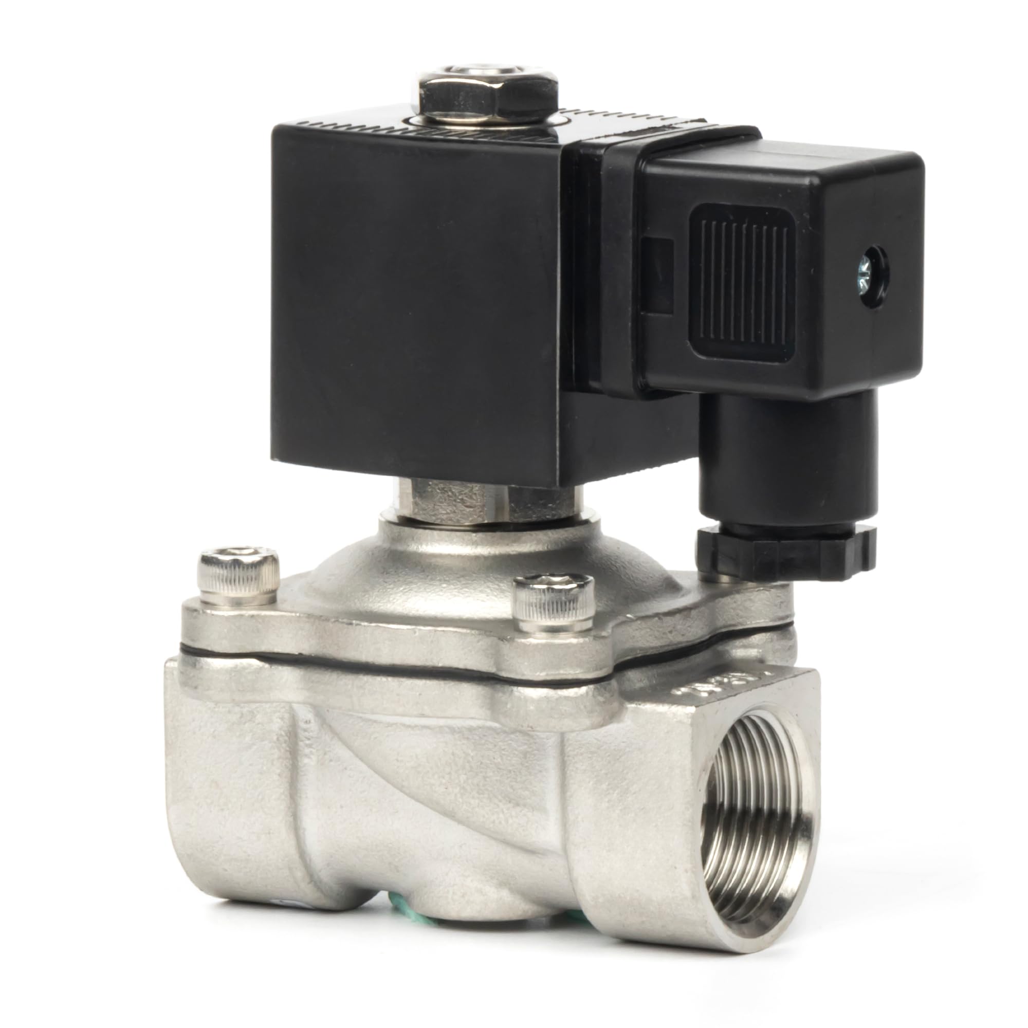 U.S. Solid Electroválvula acero inoxidable G 3/4 pulgada 24 V CC normalmente cerrada NC 10 bar, válvula eléctrica para agua, aire, diésel, queroseno, gasolina