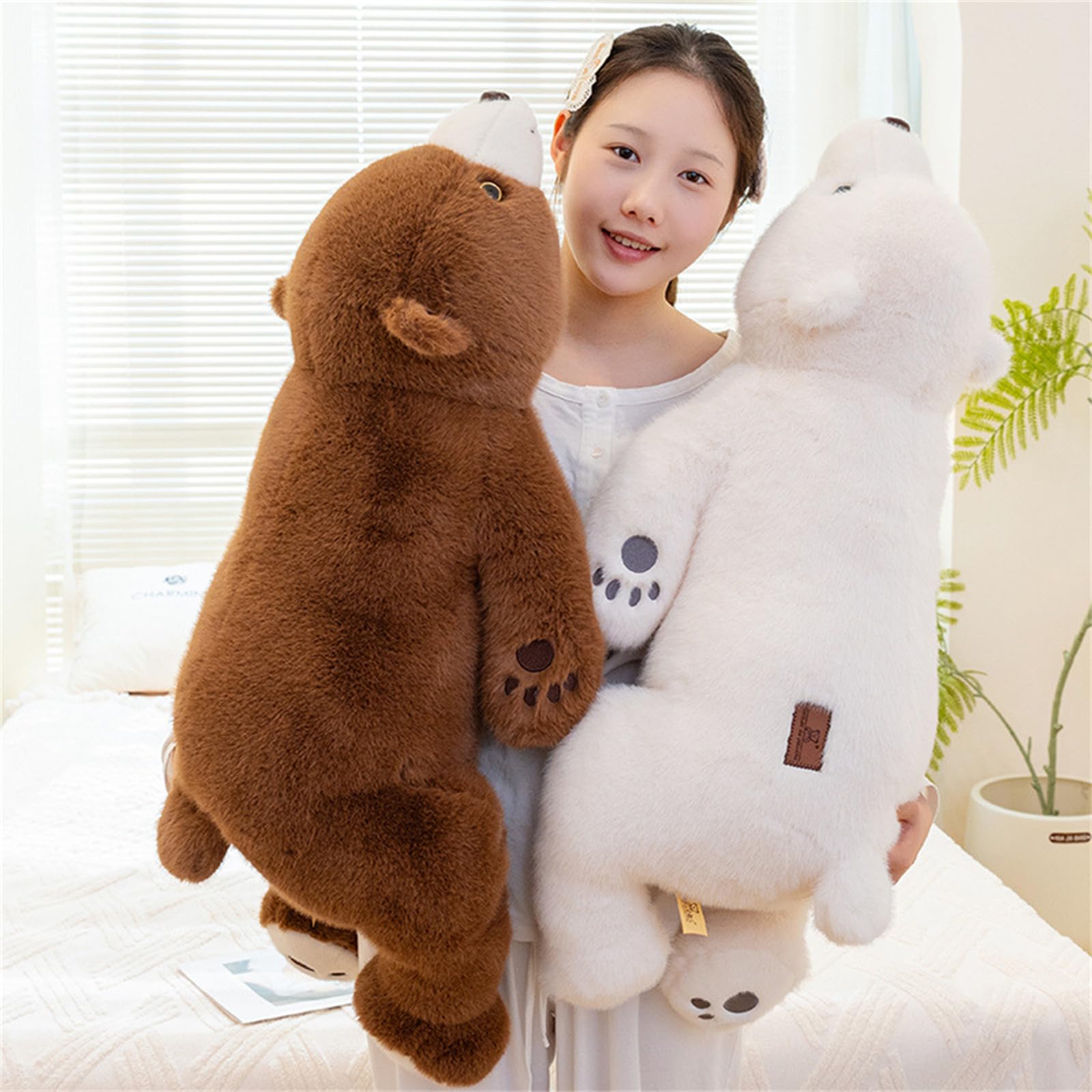 Eisbär Plüschtier, niedlichen riesigen Eisbären Plüschtier ,Weicher Bär Kuscheltier Für Babys Riesen Plüschtier,Kuscheltier Plüschtier ,Mädchen Geschenk Plüschtier Geburtstagsgeschenk (Braun,80cm)