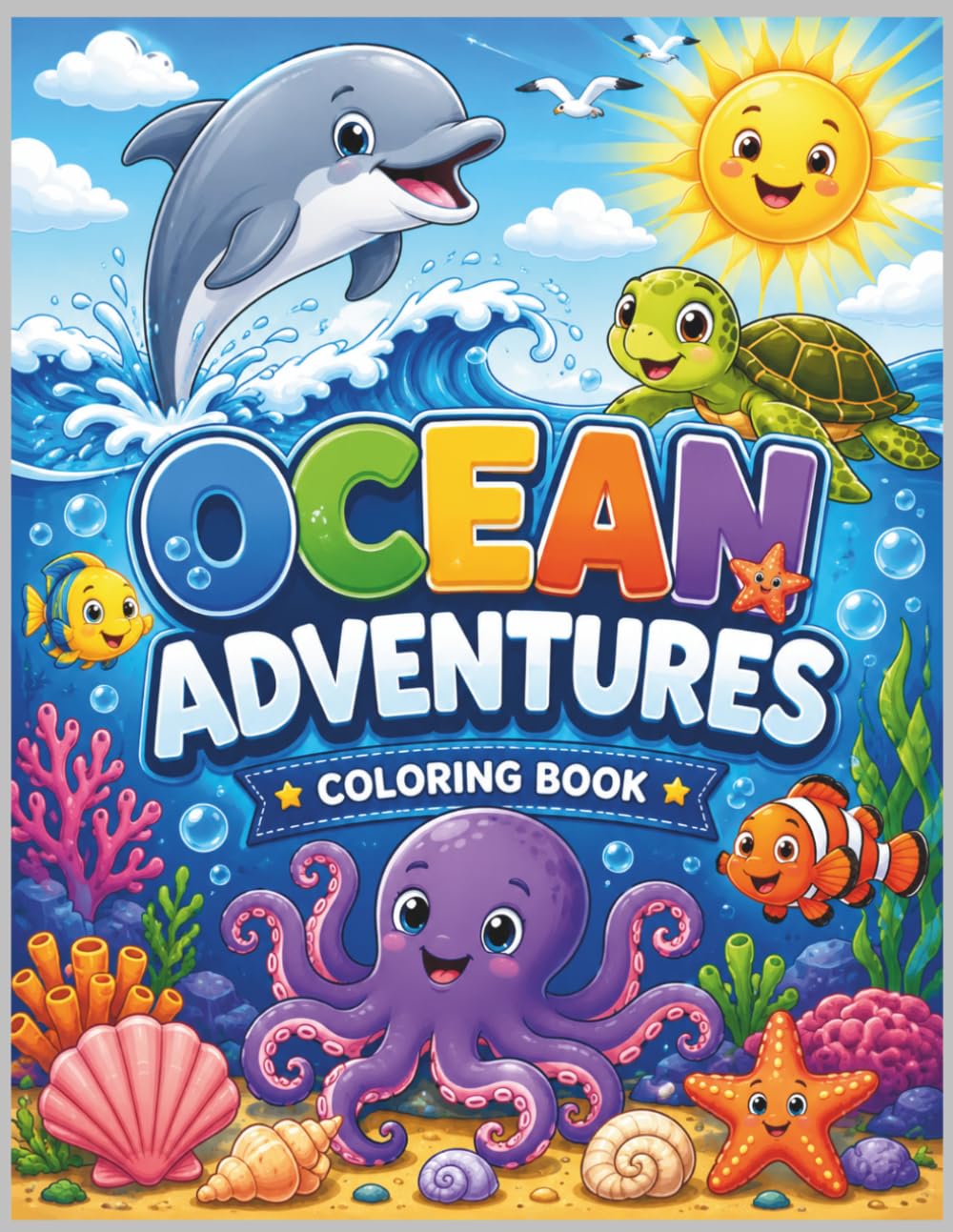 Ocean Adventures: A Fun Ocean Coloring Adventure for Kids Ages 2–6 Featuring 30+ Cute Sea Animal Coloring Pages and Fun Activities: A Fun Ocean ... Cute Sea Animal Coloring Pages and Activities