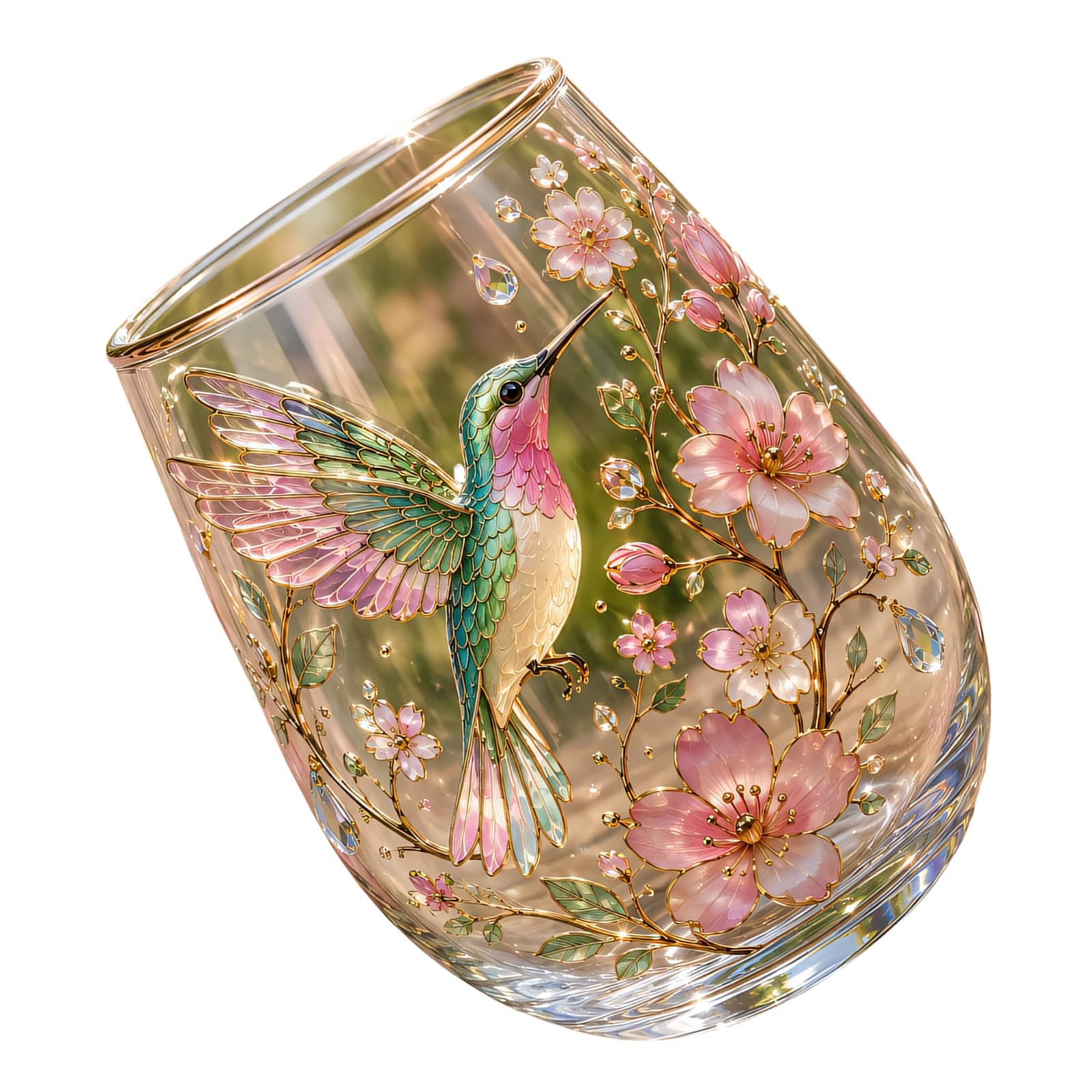 Zxfdsfdbnm Exquisite Garden Hummingbird Glass Drinking Vessel Suitable for Both Hot and Cold Beverages 400ml Capacity Tender Garden Glass Cup