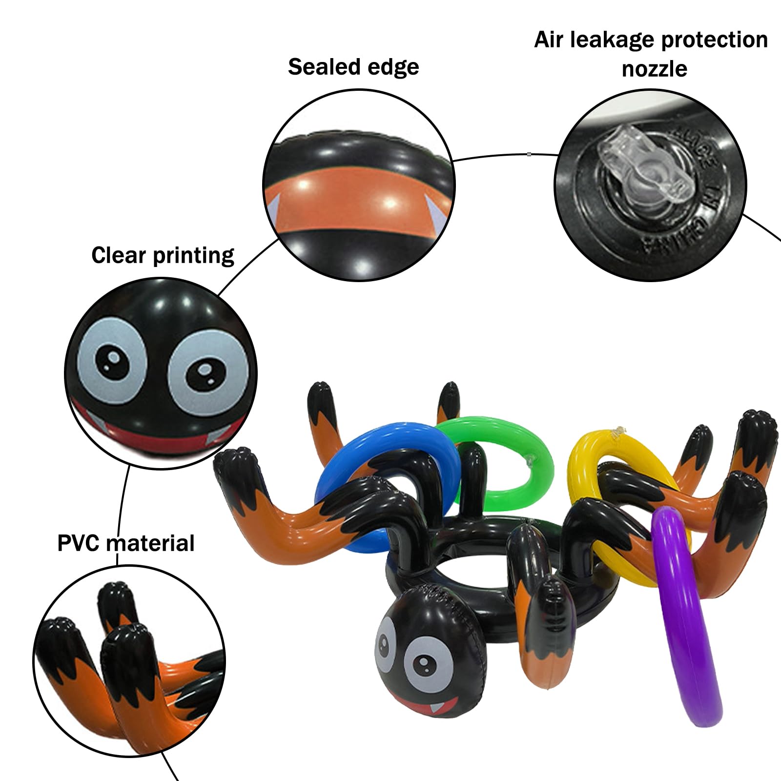 EDLMKM Halloween Ring Toss Game Props Inflatable Spider Hat - Image 4