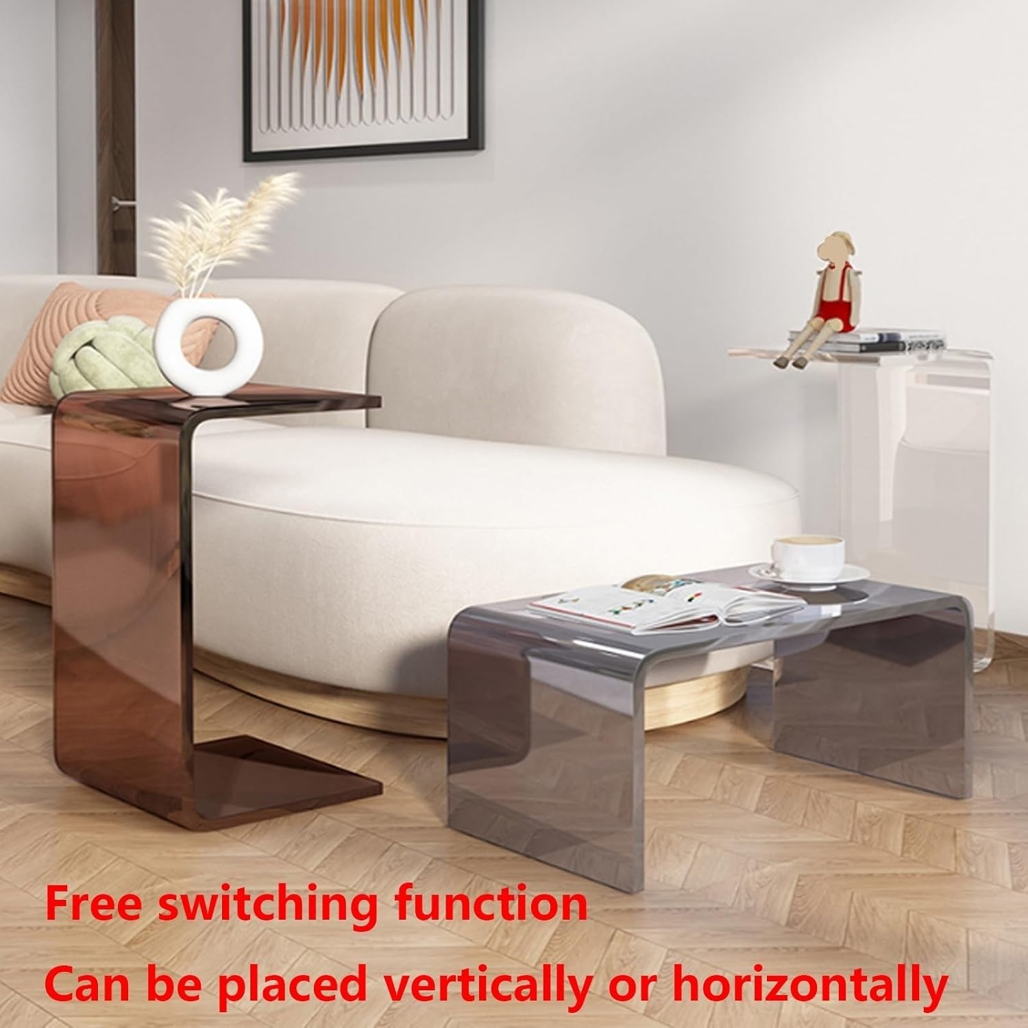 サイドテーブル 透明アクリルベッドサイドテーブルシェルフ多機能ソファテーブルサイドテーブルコーヒーテーブルベッドルームベッドサイドテ