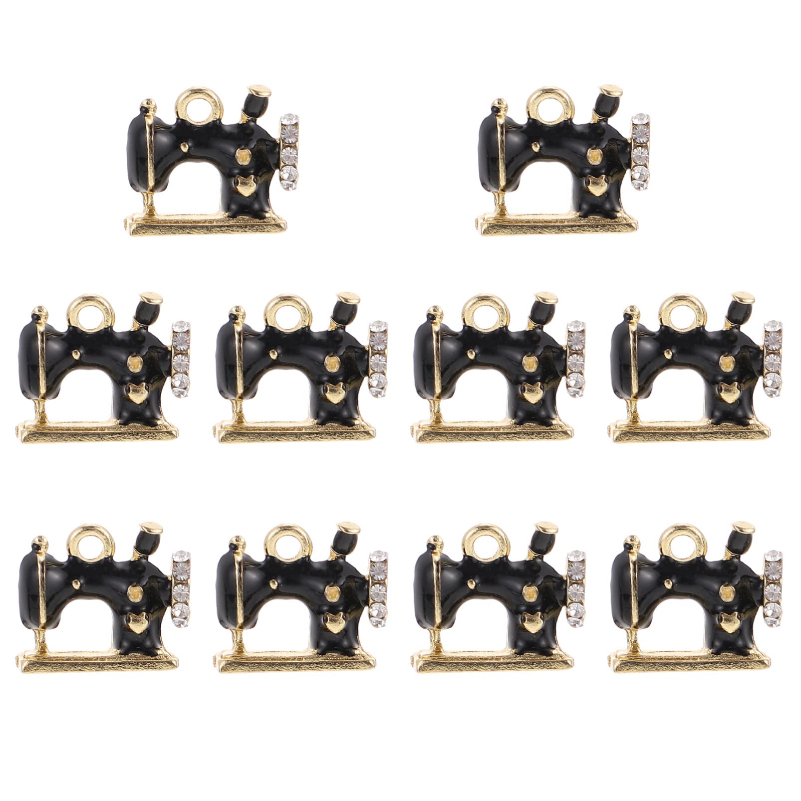 NOLITOY 10Pcs Sewing Charms, Sewing Machine Pendants for DIY Jewelry Making Key Ring Pendants Women Girl Gift (Pink)