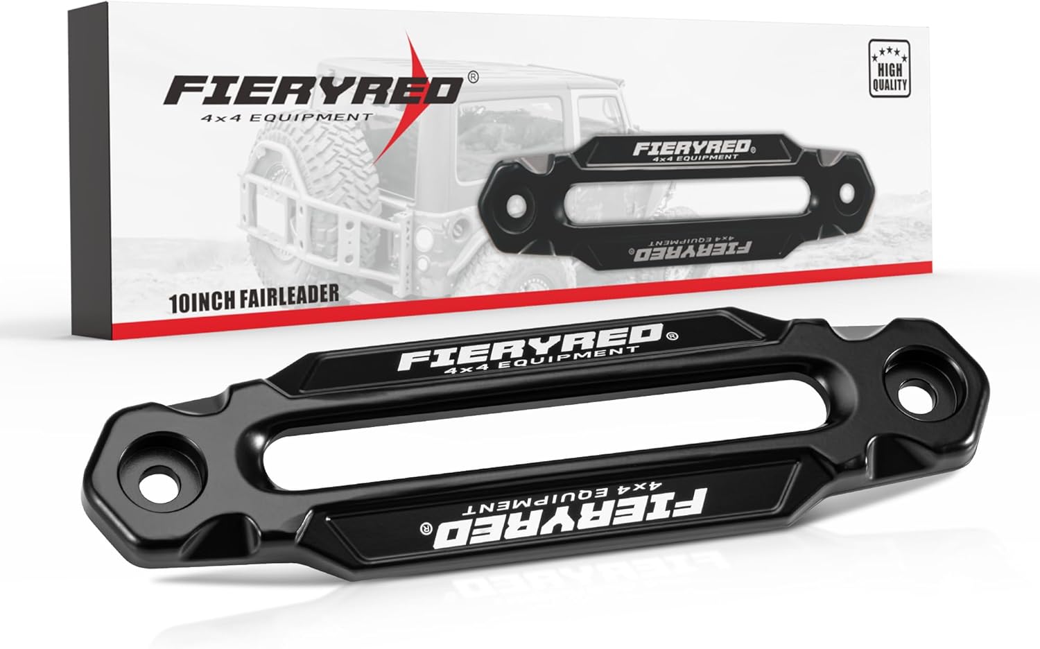 FIERYRED Winch Hawse Fairlead 10 Inch Aluminum Fairlead for Synthetic Rope, Suitable for 9000-14500 LBS Winch