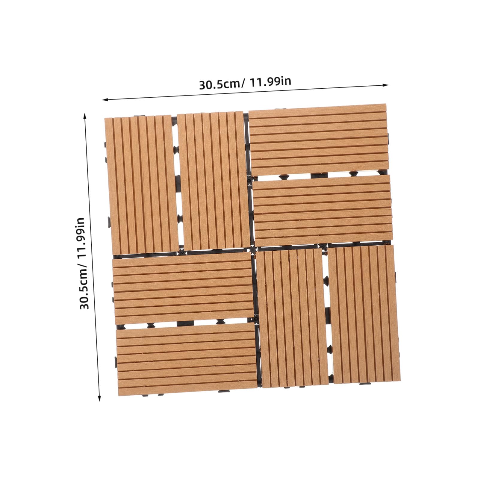 Baldosas Entrelazadas de Madera Plástica para Terraza Exterior