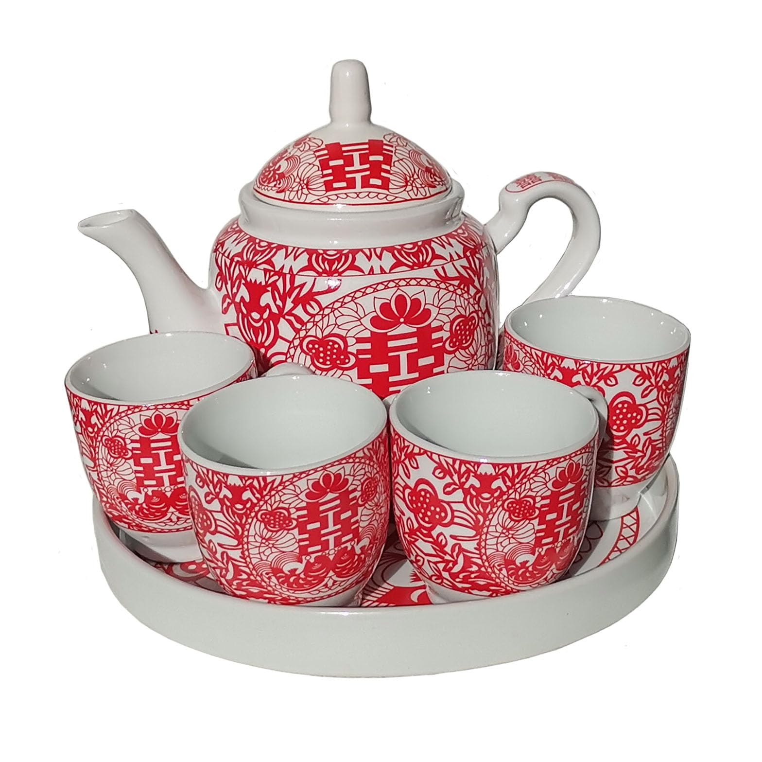 Chinese Wedding Tea Gift Set Service Bride and Groom (Double Happiness S)