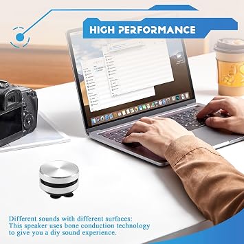 Portable Compatible Bone Conduction Speaker Stereo Sound Bluetooth Speaker Easy Install (Silver)