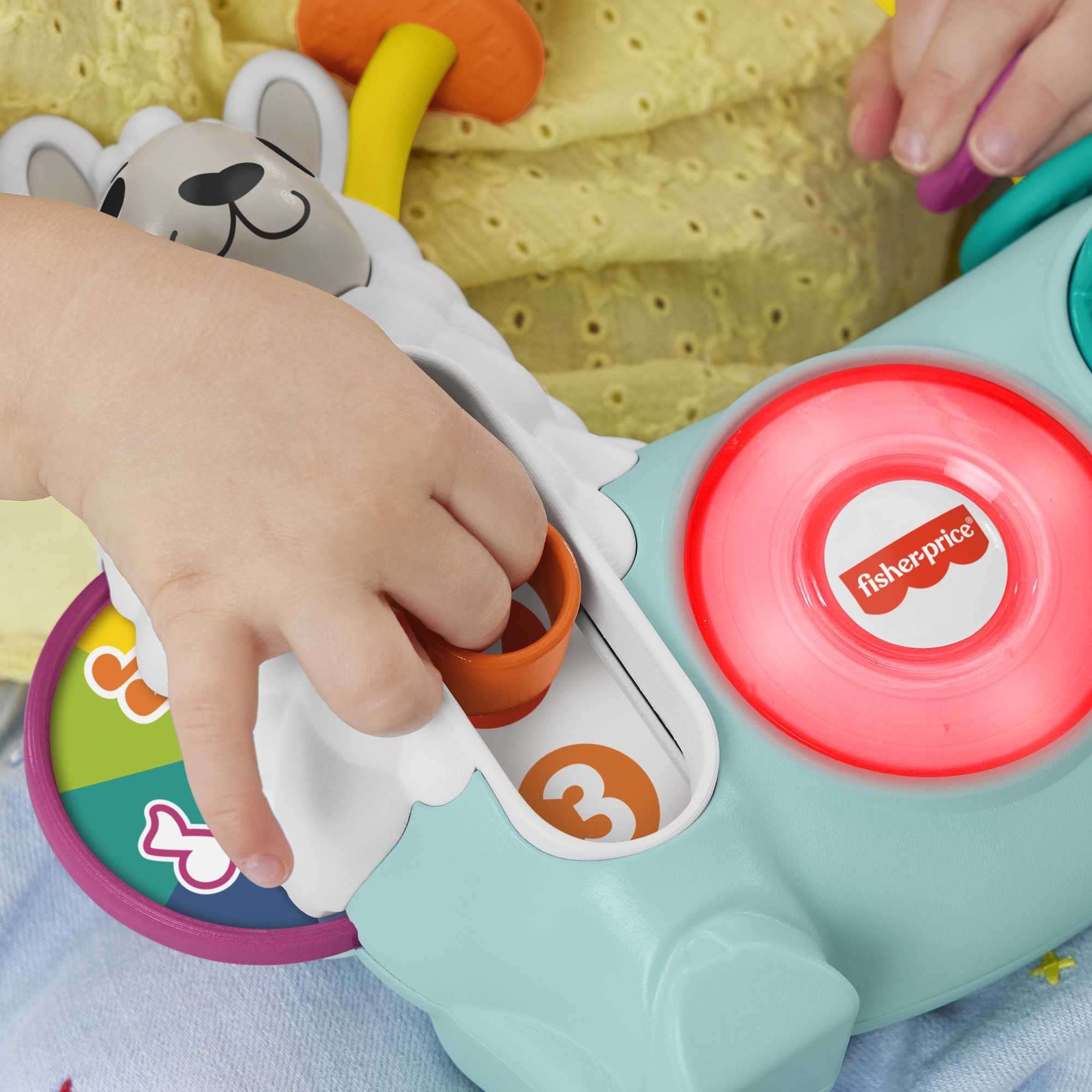 Fisher-Price Linkimals Zabawki edukacyjne dla niemowląt i dzieci, interaktywne światła i muzyka, 123 aktywności z ostrzami, wersja holenderska, HNM96