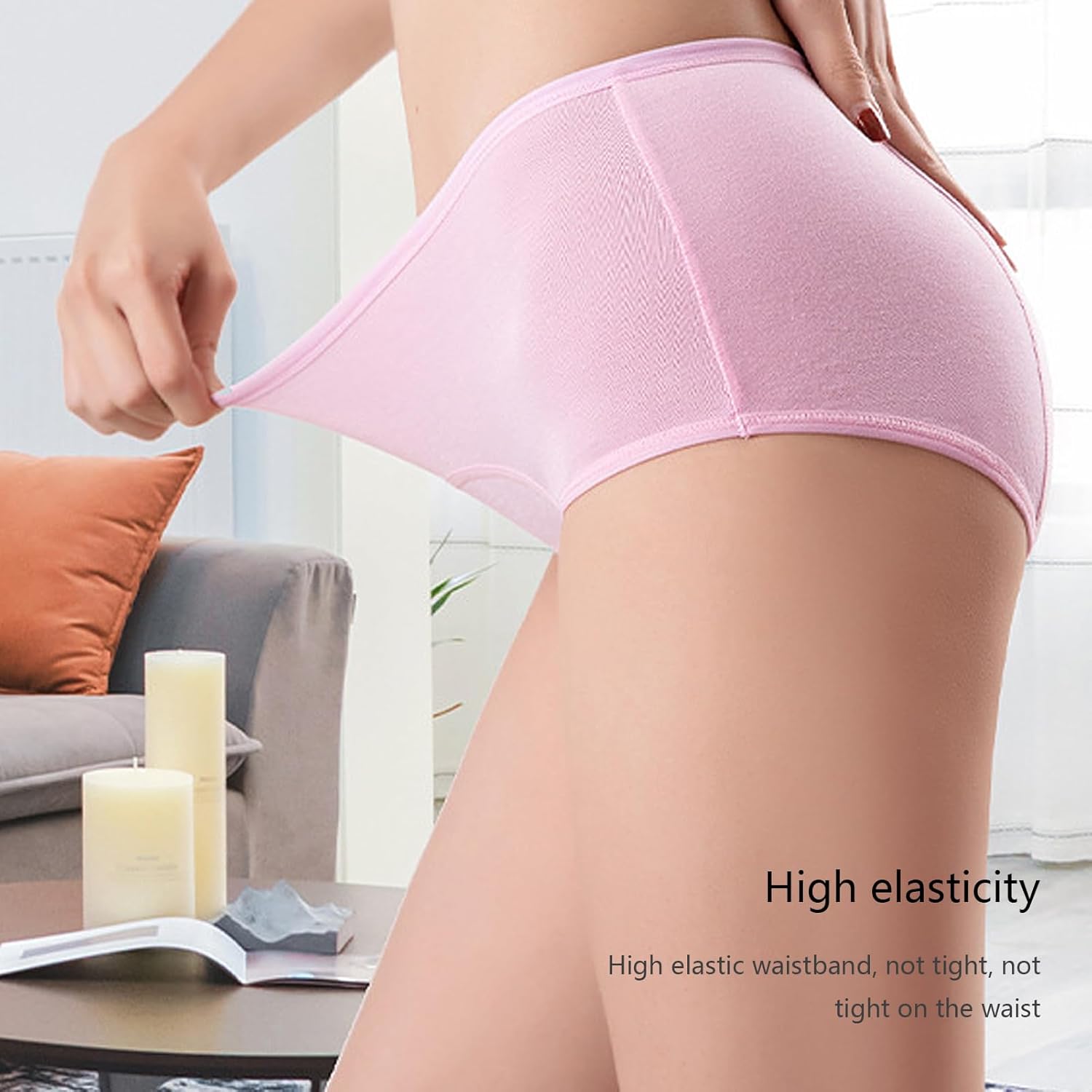 Incontinence Underwear for Women, Cotton Incontinence Protective Briefs, Overnight Plus Size Panties, 6Pcs,Multi Colored,S - Image 4