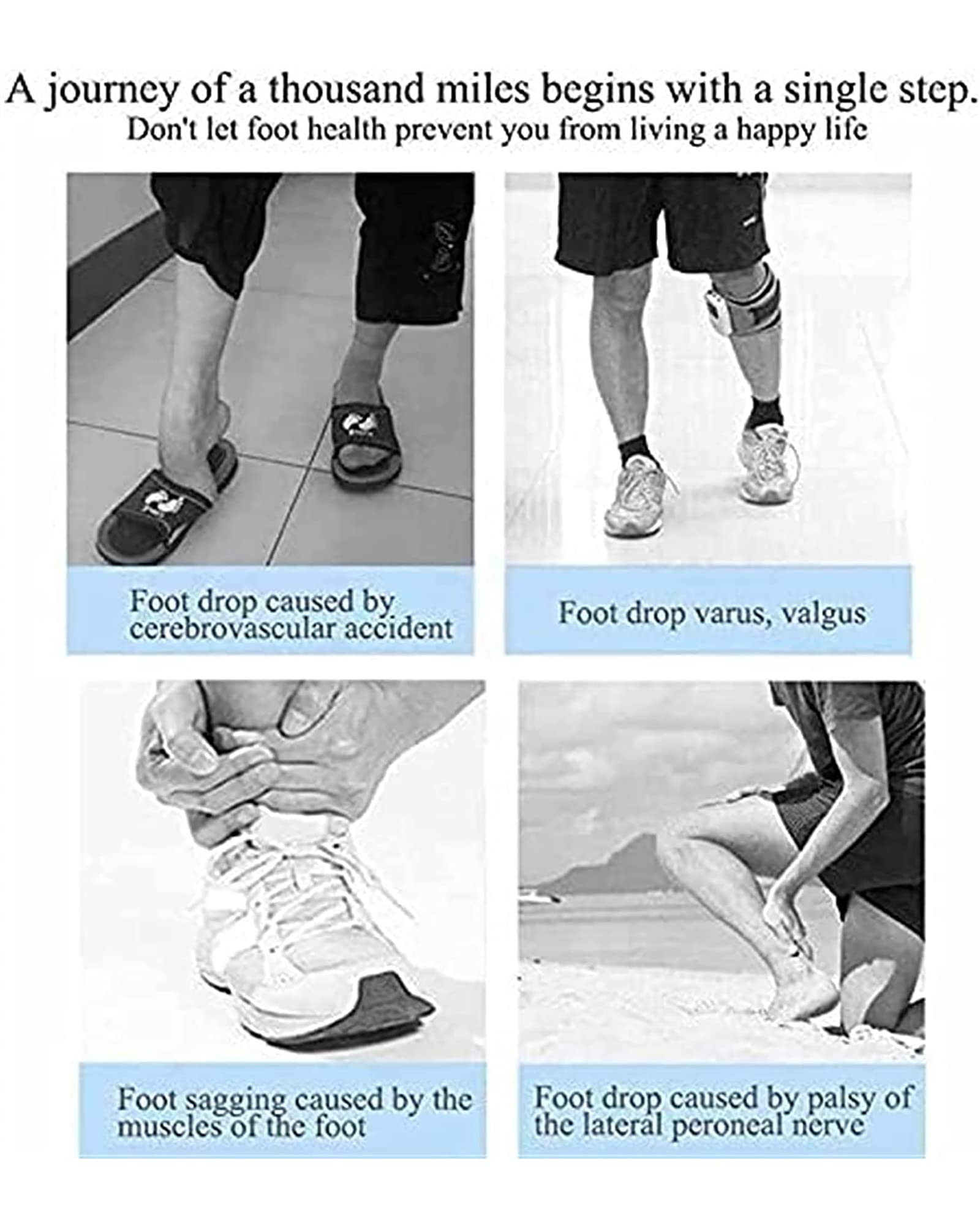 ortesis para el pie, Órtesis estabilizadora for pie caído con soporte nocturno transpirable for fascitis plantar y férula de tobillo for aliviar el dolor (derecha, M, izquierda-L)(Left,L)