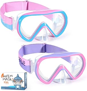 Supertrip Kids Swim Goggles with Nose Cover for Ages 6-14