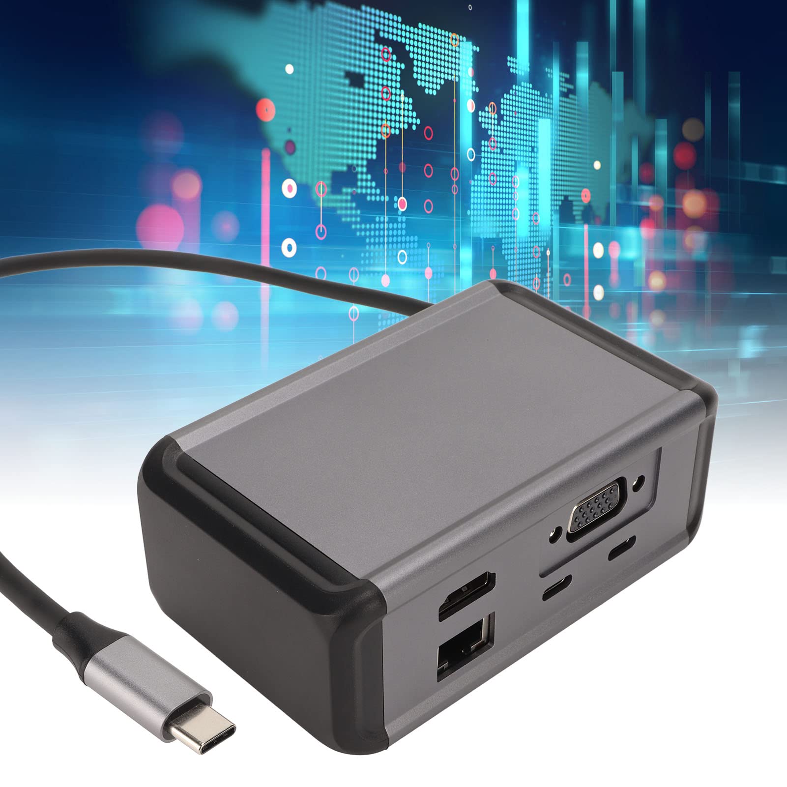 Docking Station Hub USB Multiporta con 12 Interfacce per Trasmissione Dati Ad Alta velocità e Uscita, Compatibile con Tutti i Computer di Tipo C (Grigio)