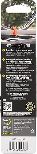 Vista 23 de Nite Ize, Inc. USL24-01-R3 Nite IZE GearPro - Lonas seguras, mangueras, esquís, madera, límite de carga de 80 libras, 24 pulgadas, correa negra Negro