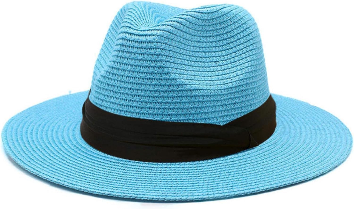 Chapeau de paille panama bleu pour femme NY-11 taille unique pliable
