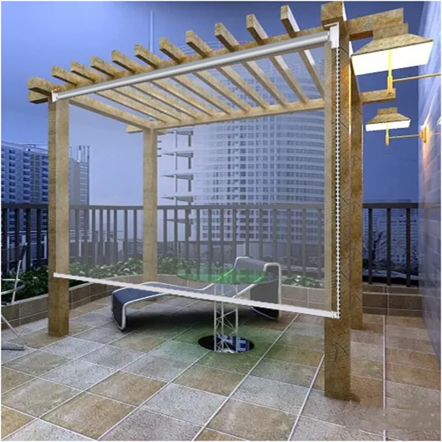 avvolgibili Tapparella Trasparente, Tapparella Trasparente for Terrazzo, Tapparella for Gazebo Esterno(1.4x2.5m)