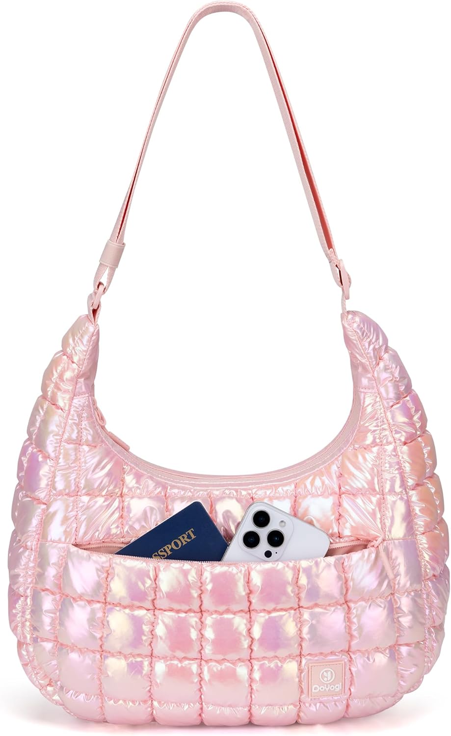 DOYOGI Quilted Hobo Bags for Women,Small Shoulder Purse,Soft Fluffy Handbag,Puffy Crossbody Bags for Women