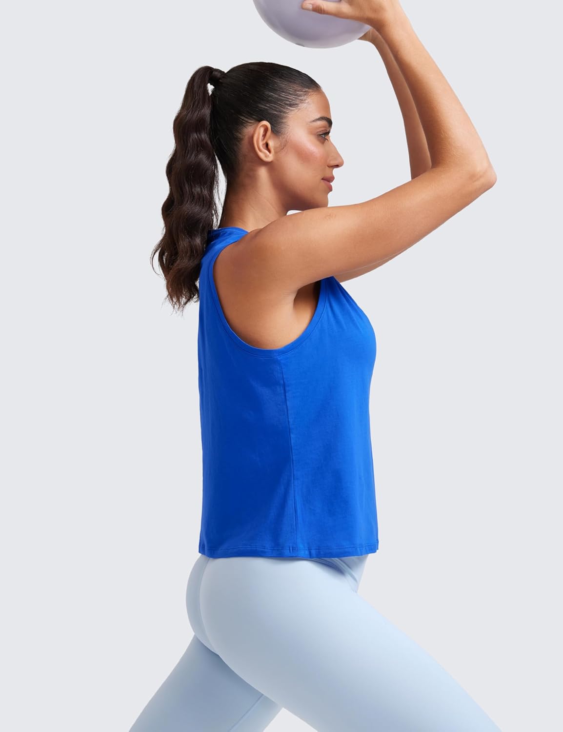 CRZ YOGA Women's Pima Cotton Sleeveless Loose Tank Tops Exercise Gym Yoga Tops Athletic Shirts - Image 4