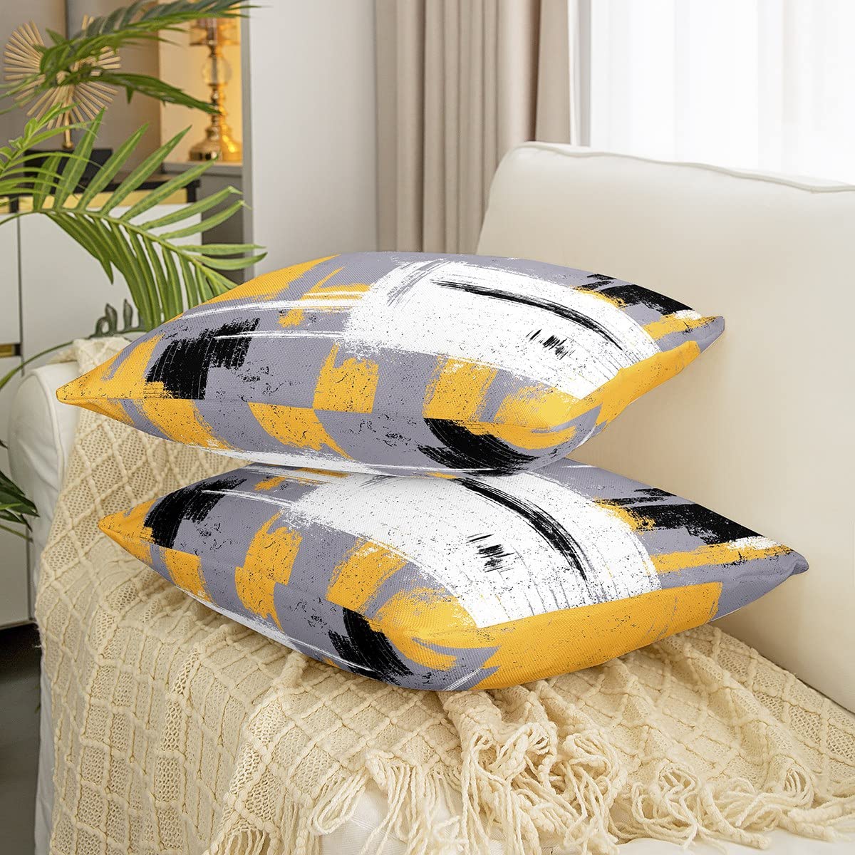 Homemissing Set di 2 federe per cuscino con decorazione