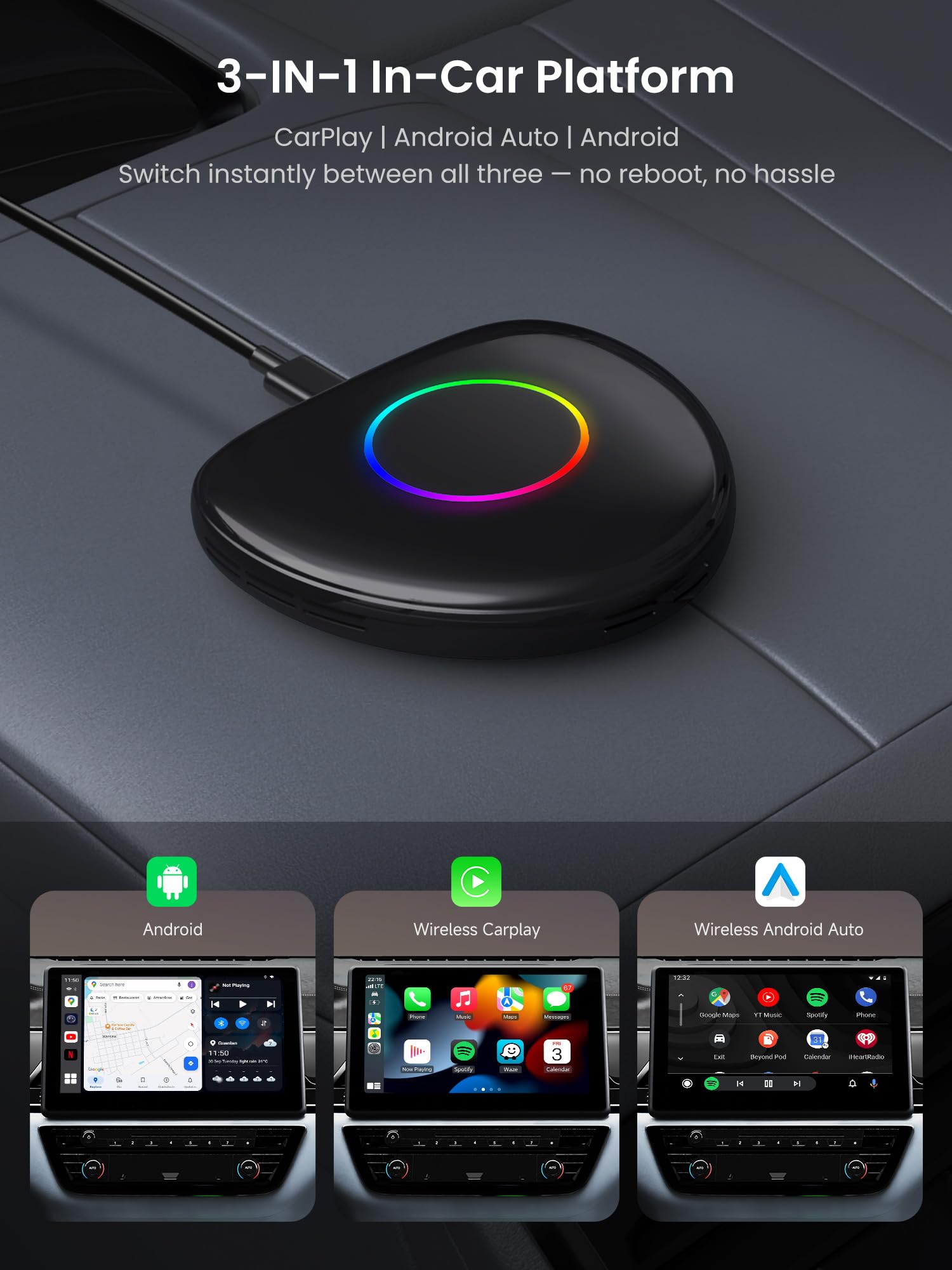 ATOTOOUT AIBox ワイヤレスCarPlay AndroidAuto Amazon.co.jp: ATOTOOUT【AI Box】ワイヤレスCarplay・Android Auto