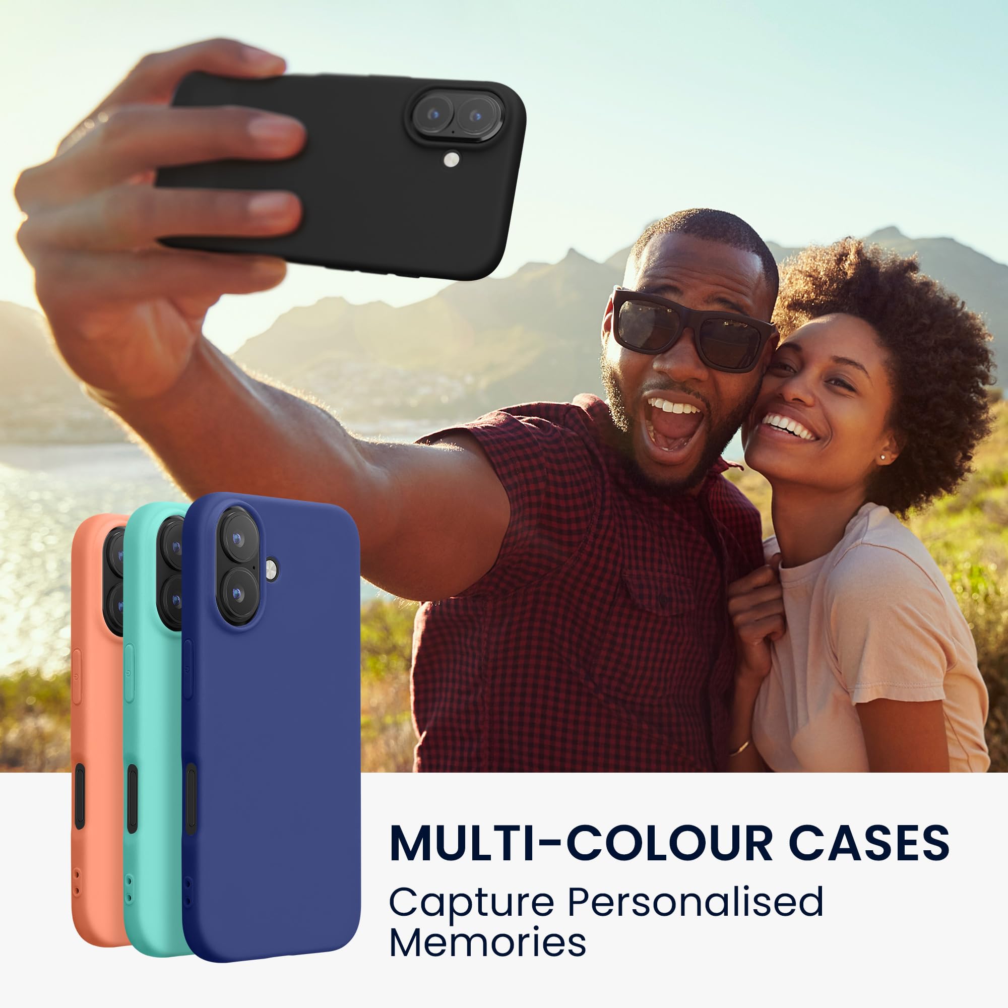 kwmobile Case for Apple iPhone 16 Case - Soft Cover - Shockproof TPU Material - Wireless Charging - Black Matte - Image 3