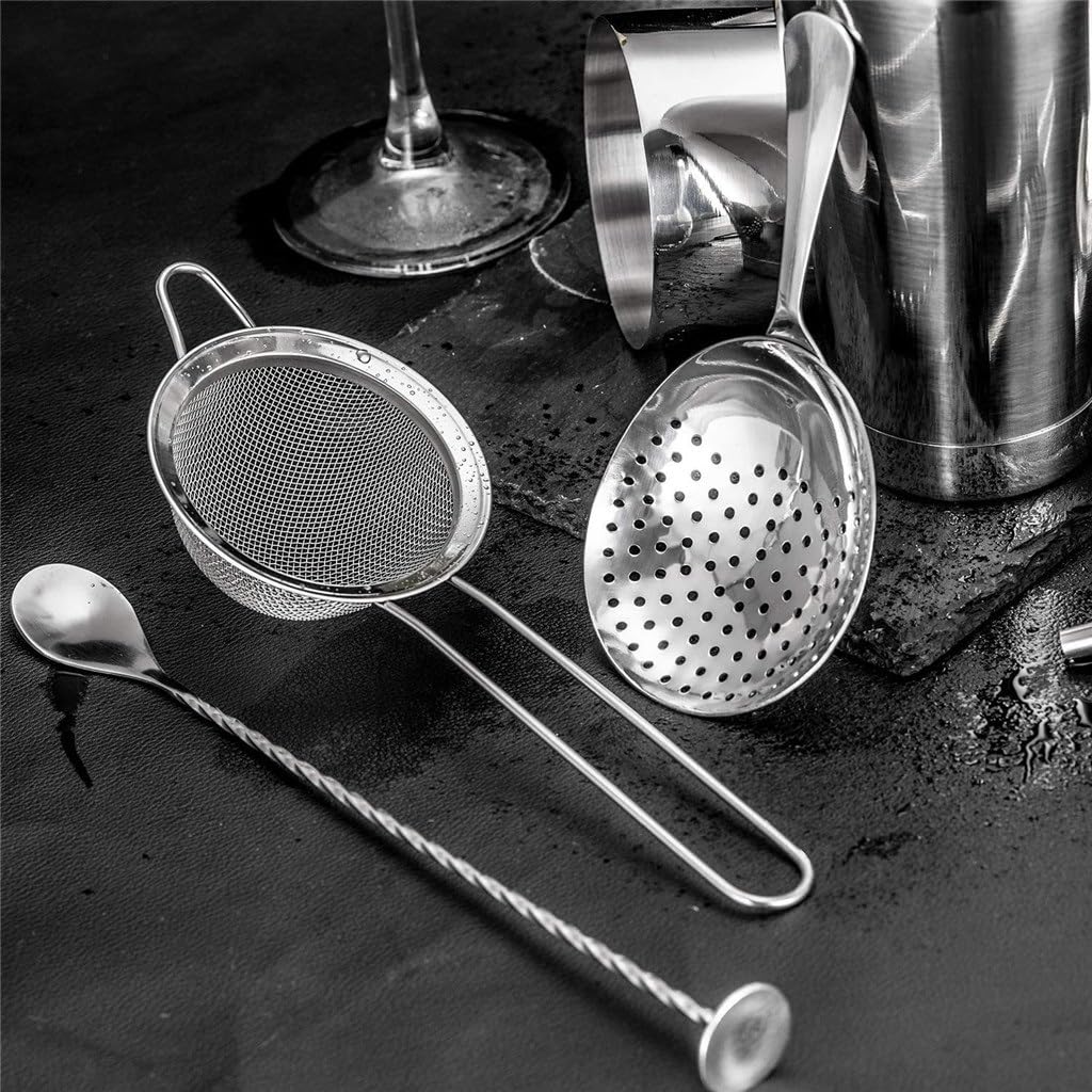 Juego completo de coctelera de acero inoxidable, mezclador Boston Barware, herramientas de coctelería, olla coctelera