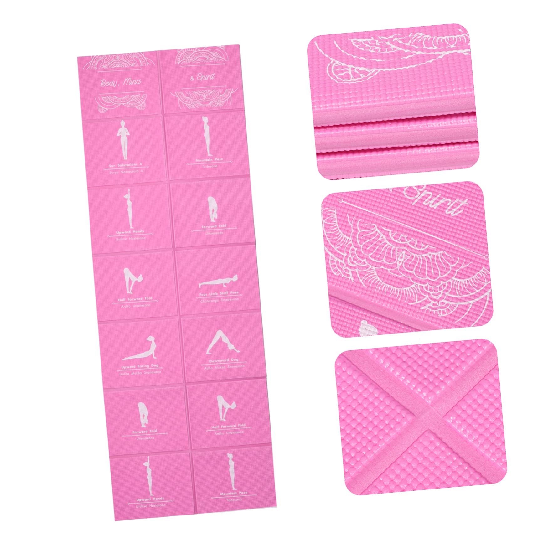 KOMBIUDA Esterilla Segura Antideslizante y Plegable de Yoga de Tpe para Pilates y Estiramientos, Adecuado para Casa y Ejercicio