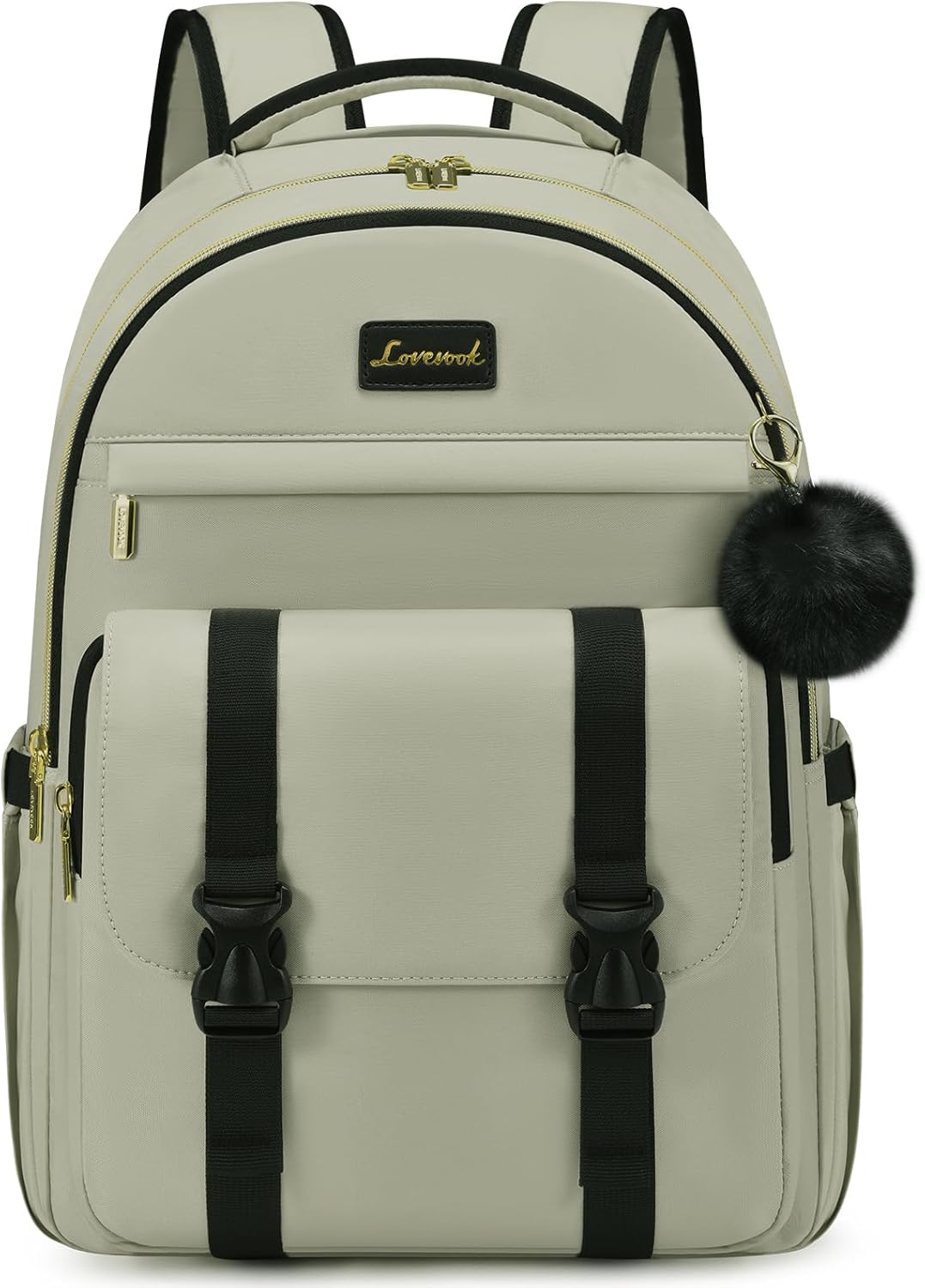 LOVEVOOK School Backpack for Teen Girls, Student Backpack Purse for 14-16 Teenage, Cute Kid Bookbag, Back to School Backpacks Fit 15.6 Inch Laptop, Large College Travel Bag, Pea Green