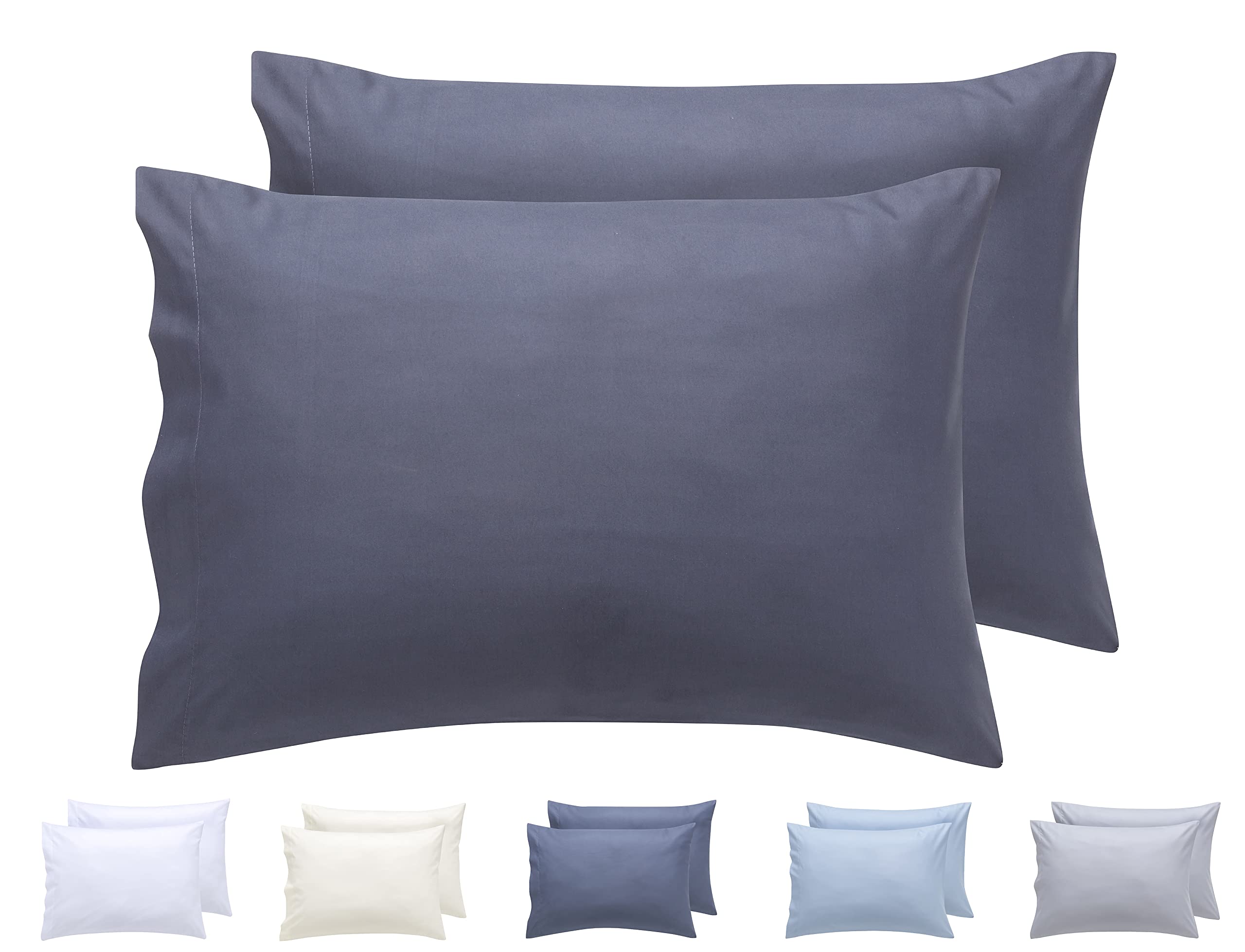 Todocama – Juego de 2 Fundas de Almohada, Microfibra Extra Suave, hipoalergénicas. Juego de 2-90x40 cm Blanco — view 28