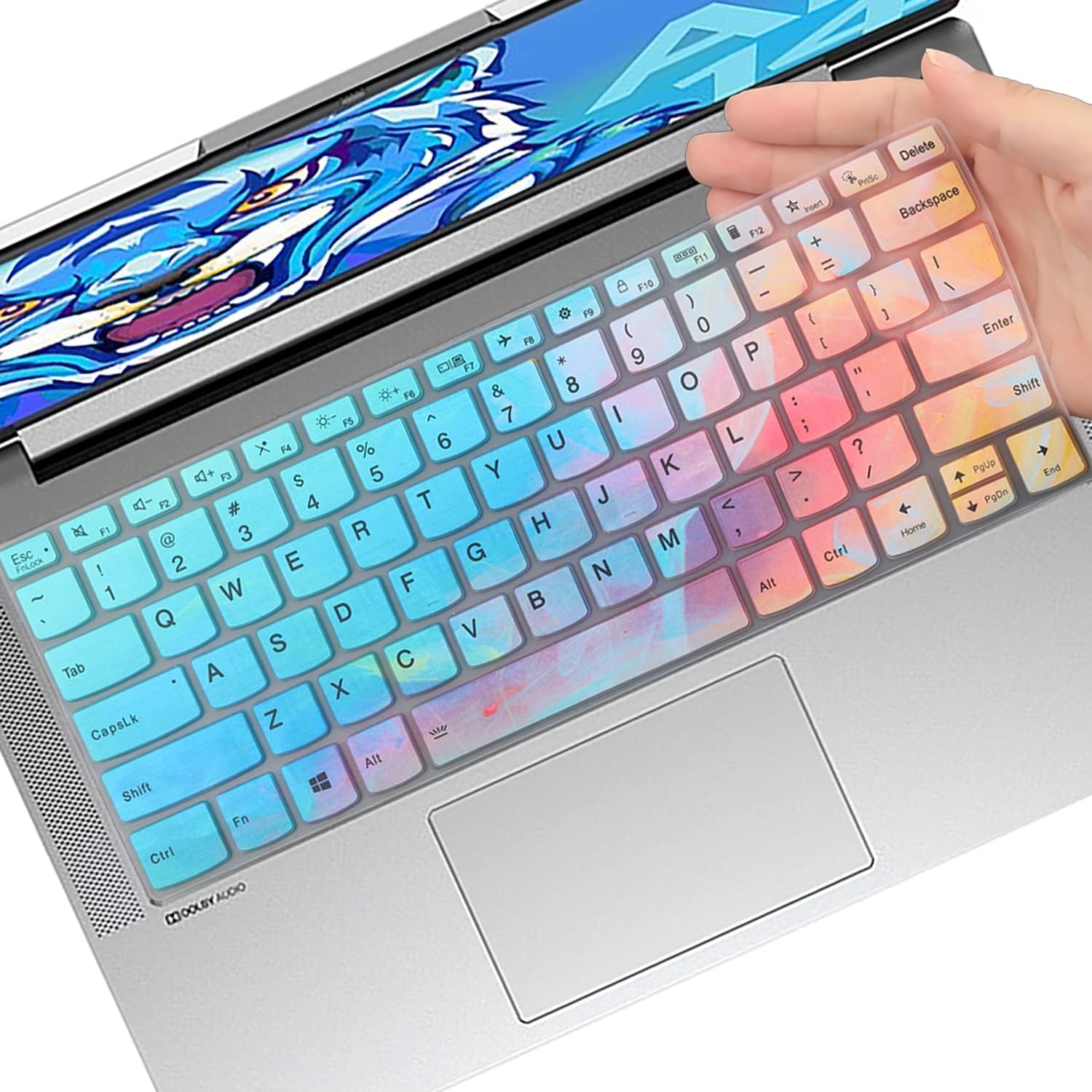 MUBUY-GOL Keyboard Cover Skin for Lenovo 14" Laptops, Waterproof & Dustproof, Silicone, Colorful