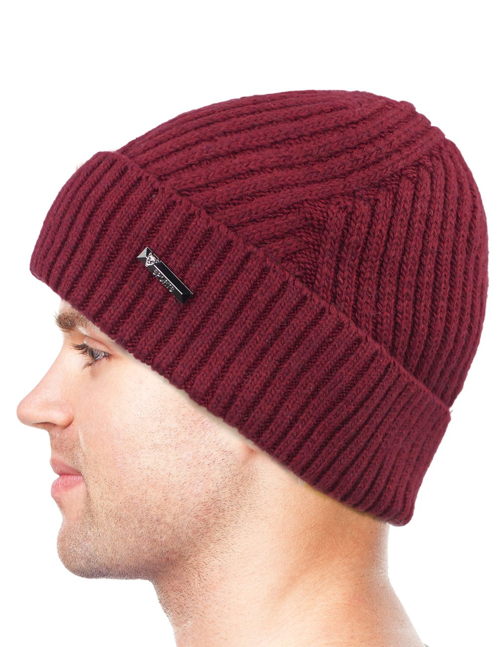 Dahlia Skullies & Beanies - Gorro de lana para hombre, gorro de invierno de punto, forro polar,