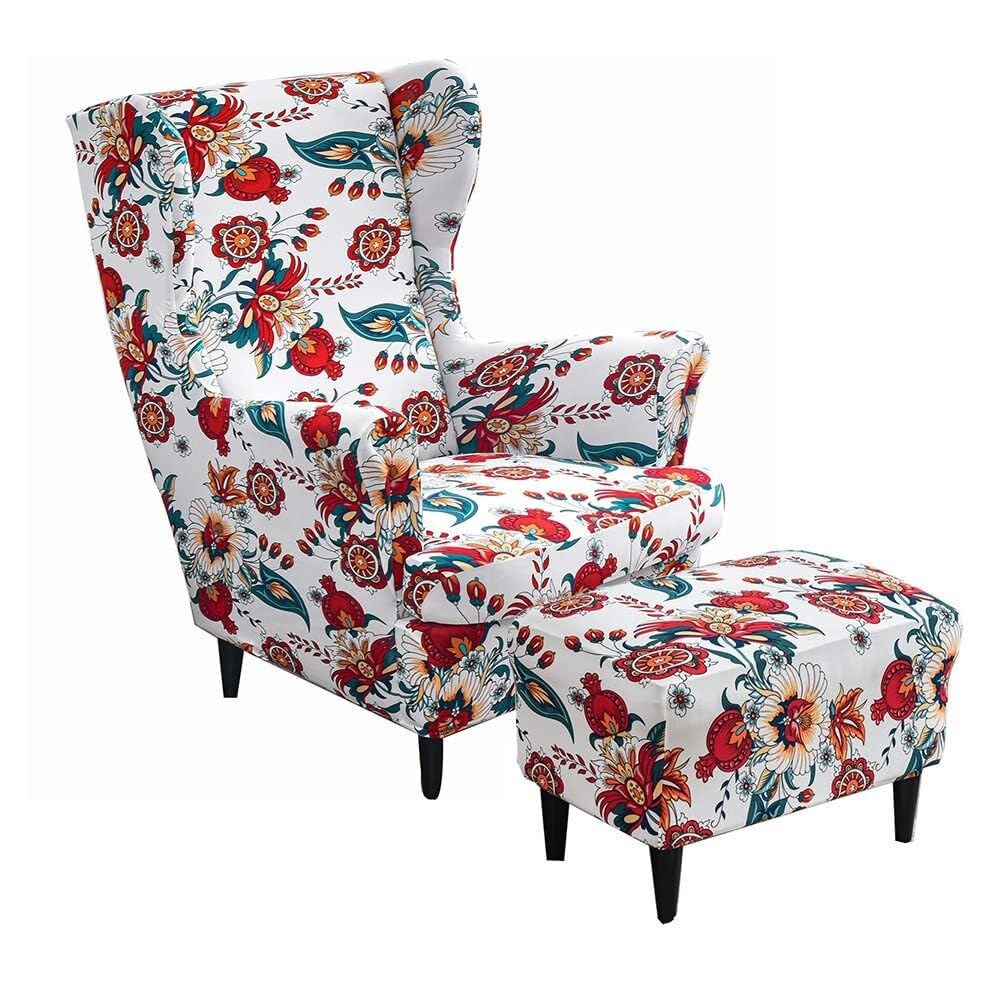 Housse de canapé 1 place de qualité supérieure pour fauteuil à oreilles stretch F