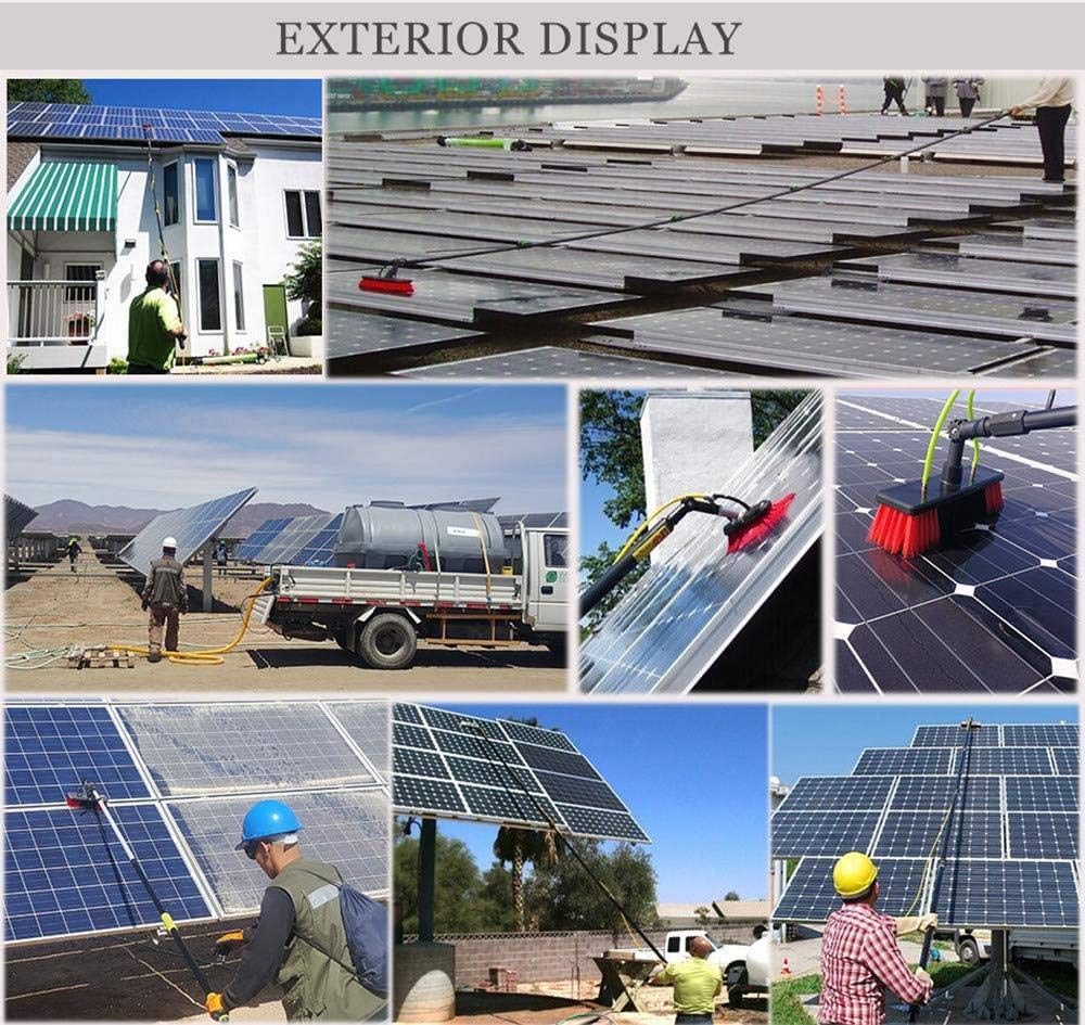 Pértiga de Limpieza de Ventanas de 6 a 9 m, Kit de Limpieza de Ventanas, pértiga con alimentación de Agua/Manguera, Equipo de cepillos para Limpieza de Ventanas, Limpieza de Paneles fotovol