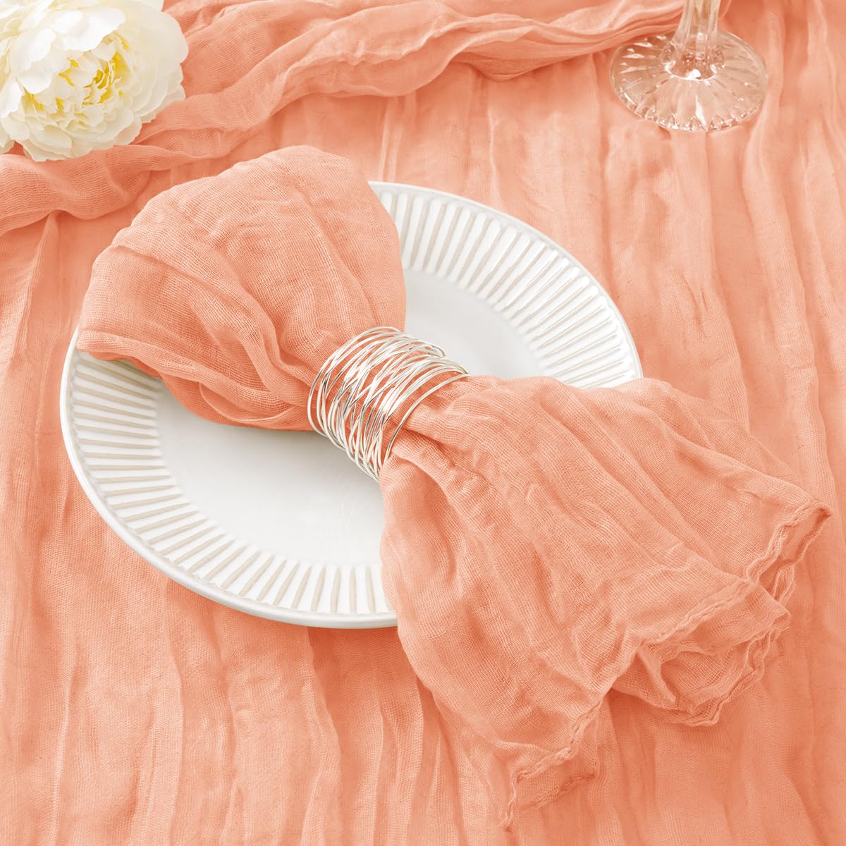 Serviettes en mousseline de table haut de gamme tissu de printemps lot de 50