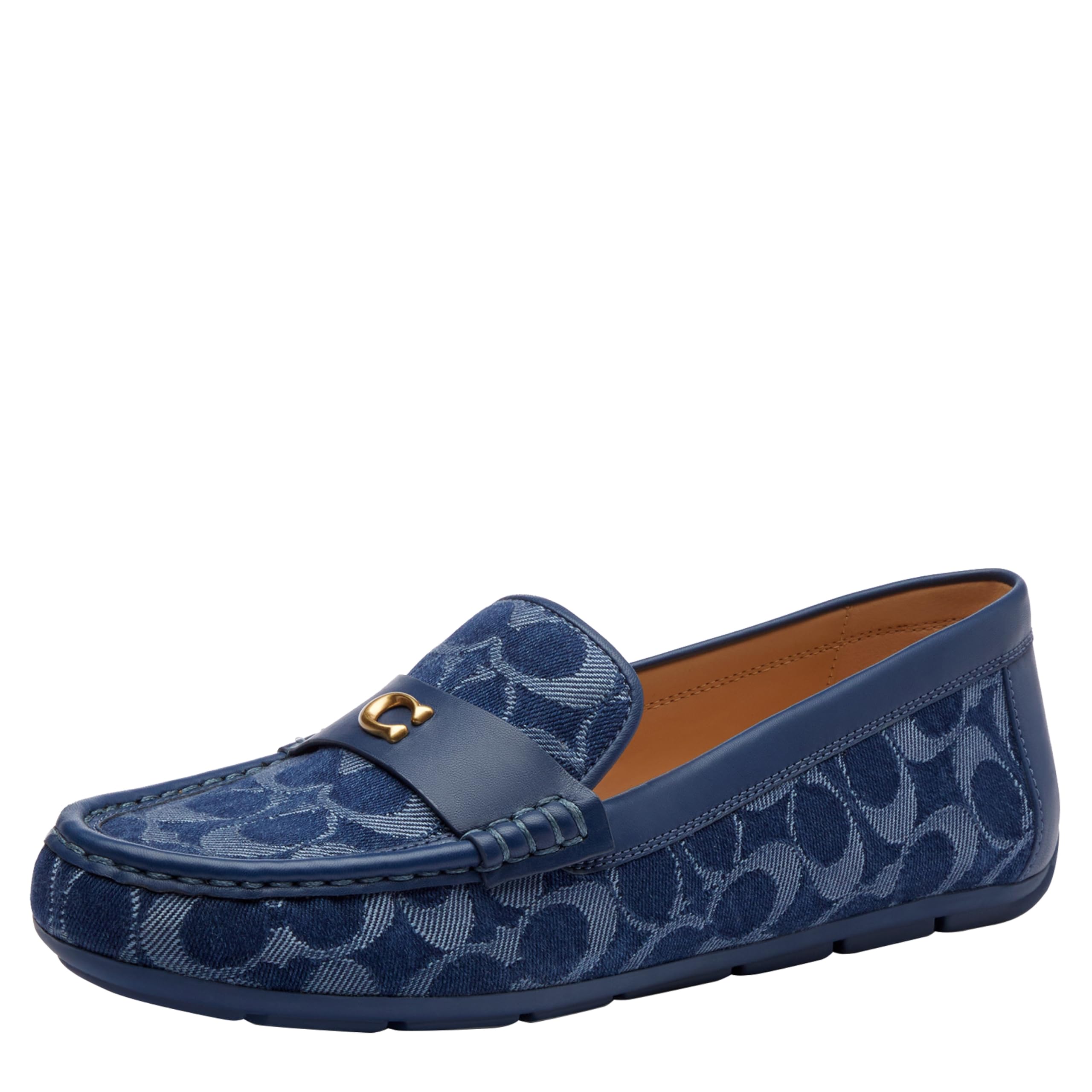 Coach Womens Sculpted C Driver In Signature Denim Loafer