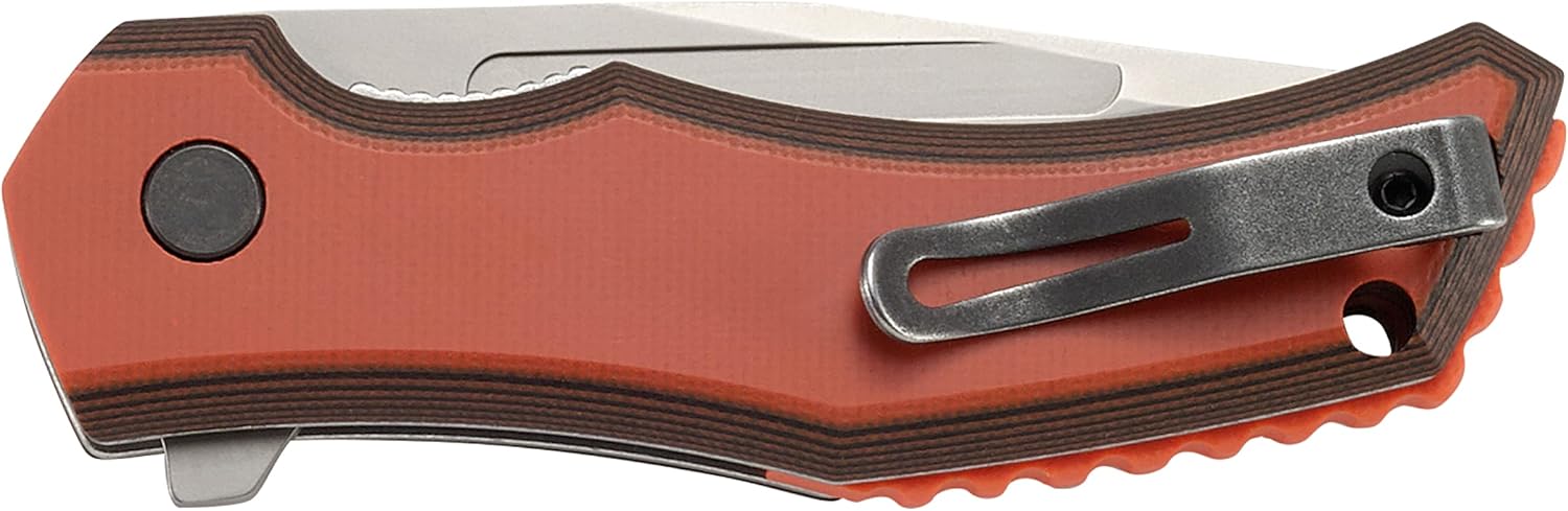 CRKT Fawkes EDC Folding Pocket Knife: Assisted Open Everyday Carry, Liner Lock, G10 Handle with Reversible Pocket Clip 2372 Satin Blade / G10 Handle