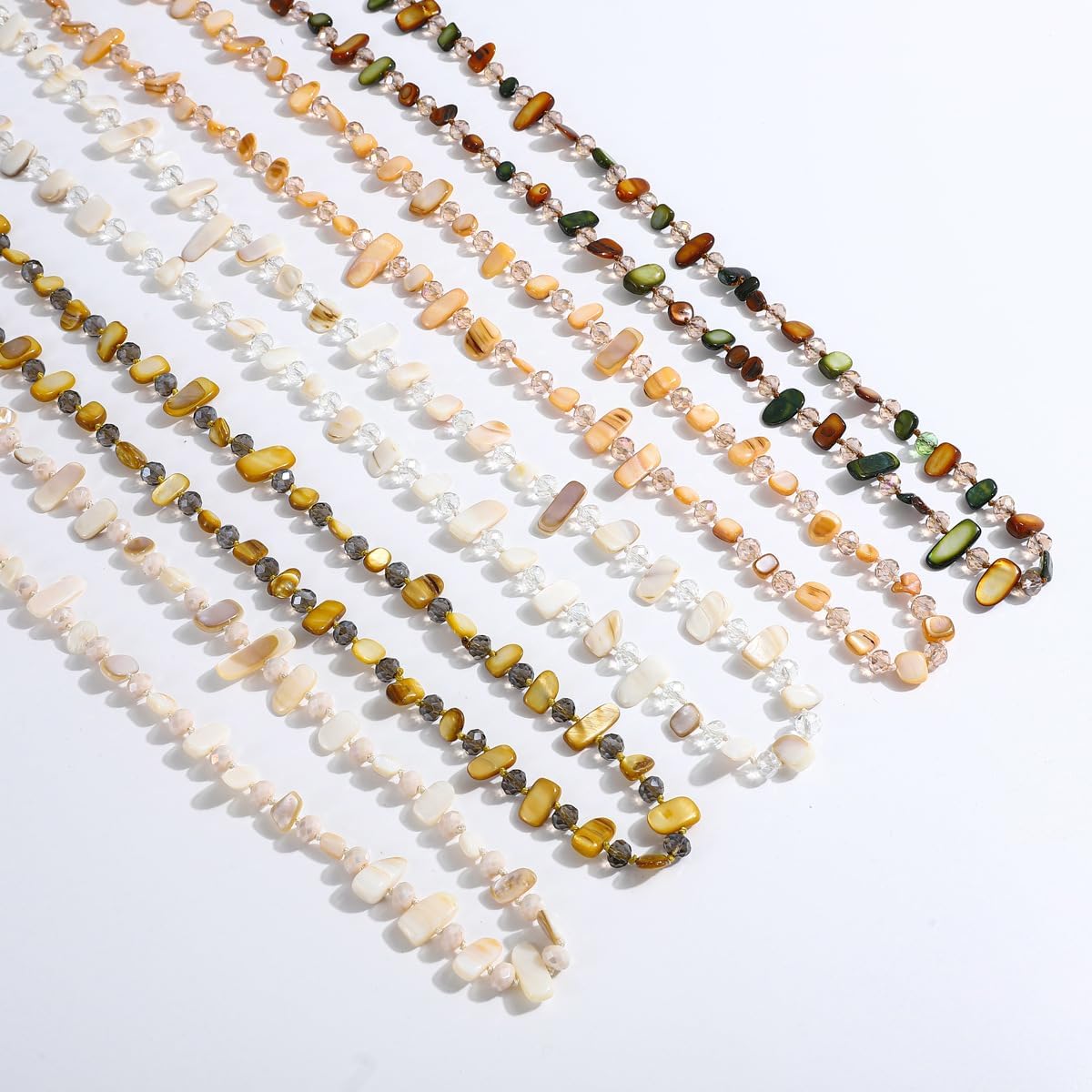 K-Elewon Colorful Irregular Beaded Long Necklace Bohemian Vintage Double-layer sweater chain Shell Beaded Long Necklace Boho Glass Beads Handmade Costume Jewelry for Women CH03 - Image 2