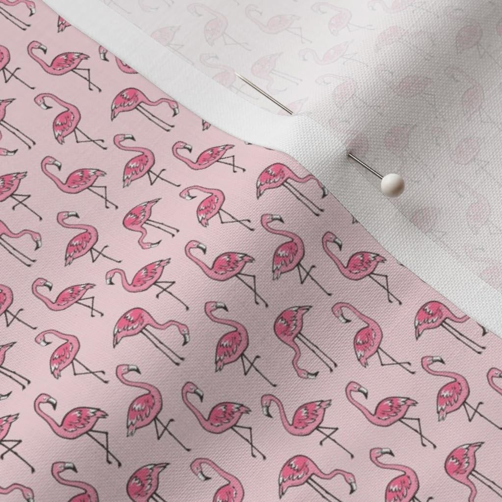 Spoonflower Fabric - Small Flamingo Flamingos Tropical Summer Spring Tiny Beach Printed on Petal Signature Cotton Fabric Fat Quarter - Sewing Quilting Apparel Crafts Decor