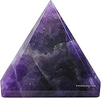Vista 2 de Amazing Gemstone Amethyst Pyramid Crystal Healing Stones - 2" Great Pyramid Figurine of Natural Stone Pyramid for Meditation, Reiki, Chakra