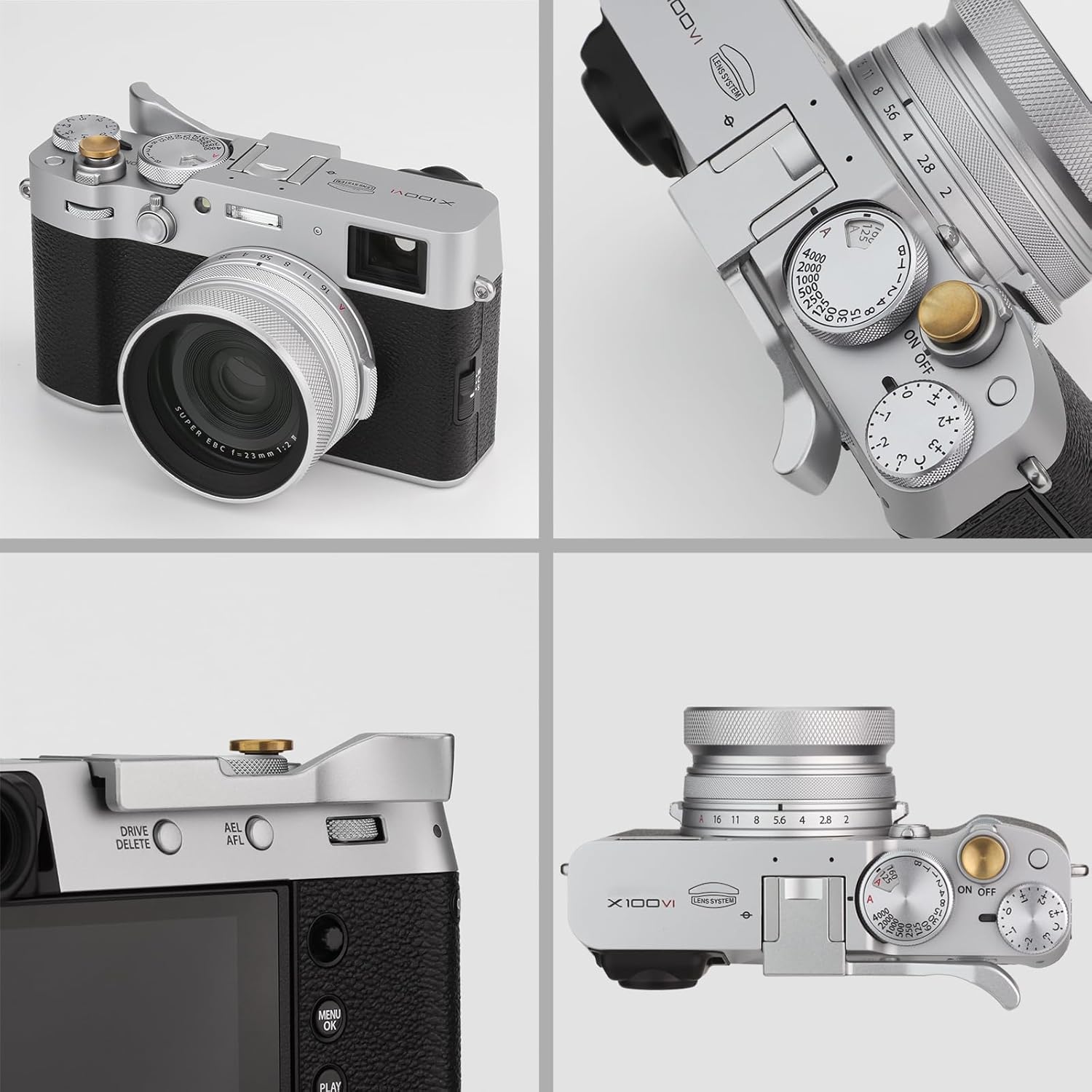 Haoge THB-XVS Metal Thumb Grip Up Rest Hand Grip for Fujifilm X100VI Fujinon X100V Camera Accessories Silver Hot Shoe Thumb Up - Image 6