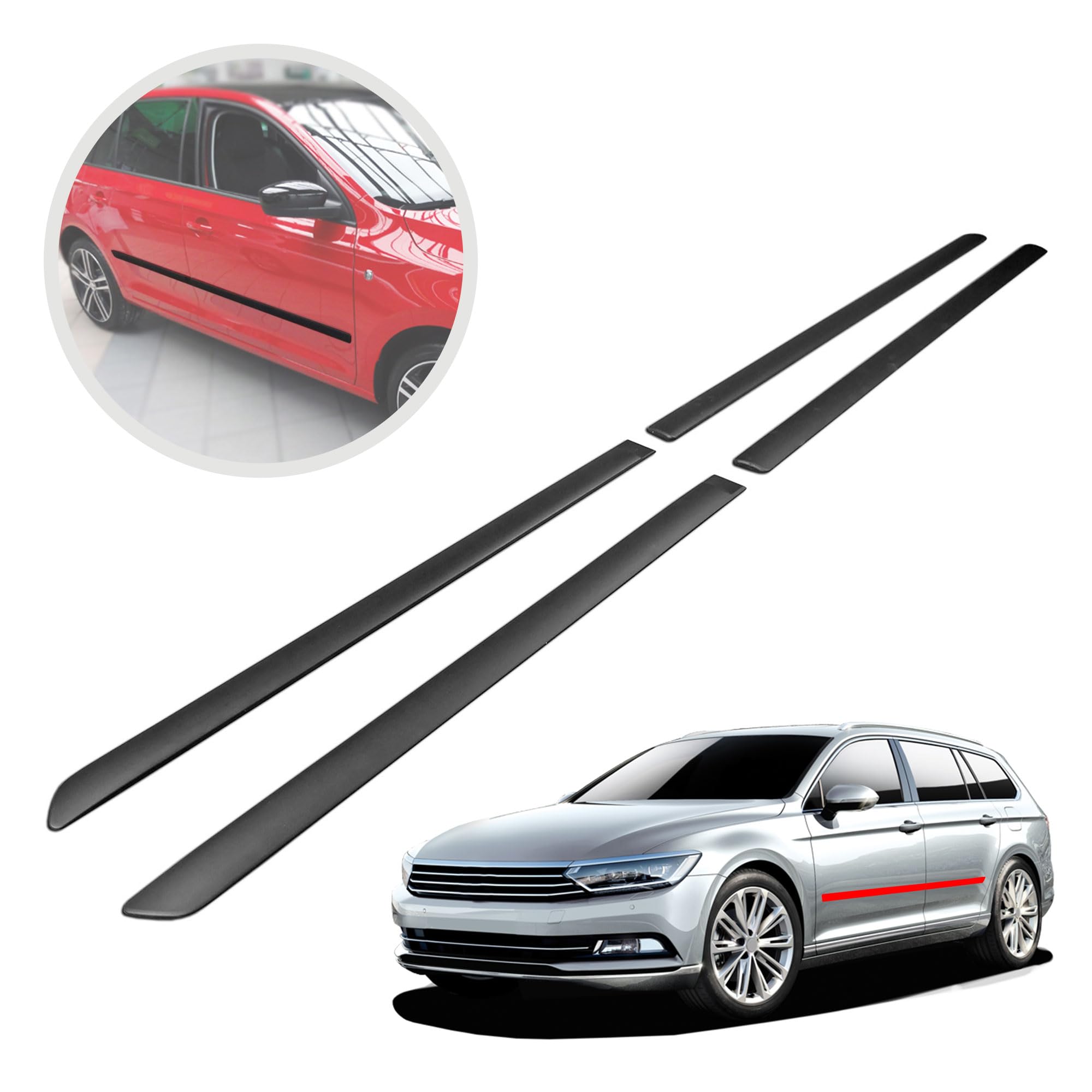 CHROMEMASTER | Schutzleisten für Autotüren Kompatibel mit VW Passat B8 Kombi 2015-2023 | Dekorative Seitenleisten schützen Lack und Fahrzeugtüren vor Kratzer und Beschädigung