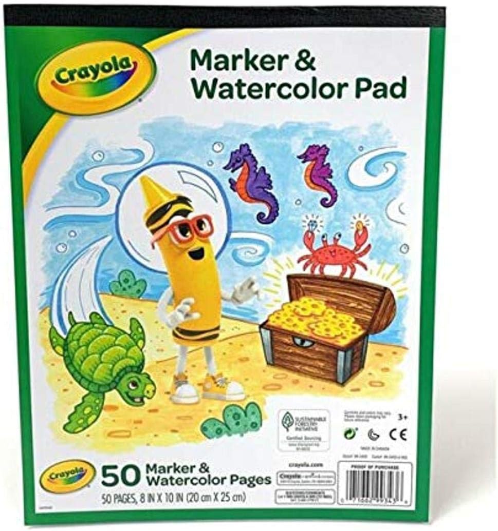 Crayola Marker and Watercolor Pad 8 x10 Inches , 50 pages White : Arts, Crafts & Sewing